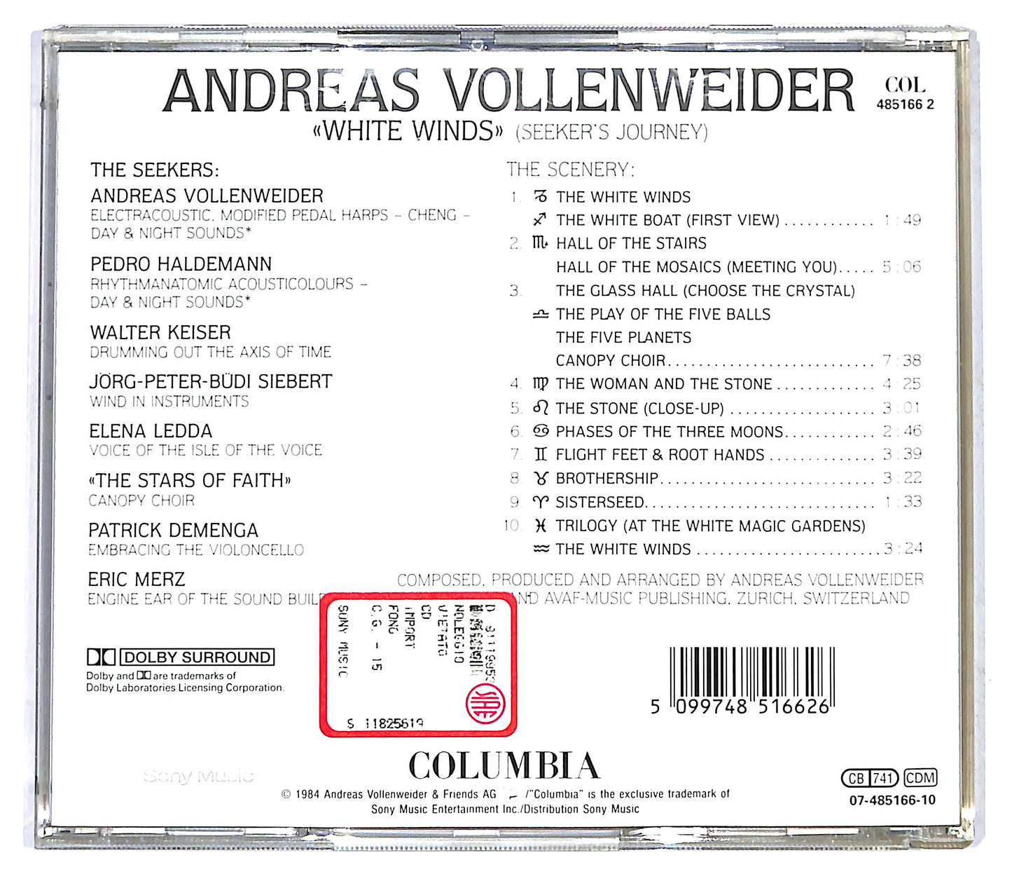 EBOND Andreas Vollenweider - White Winds (Seeker's Journey) CD CD121728