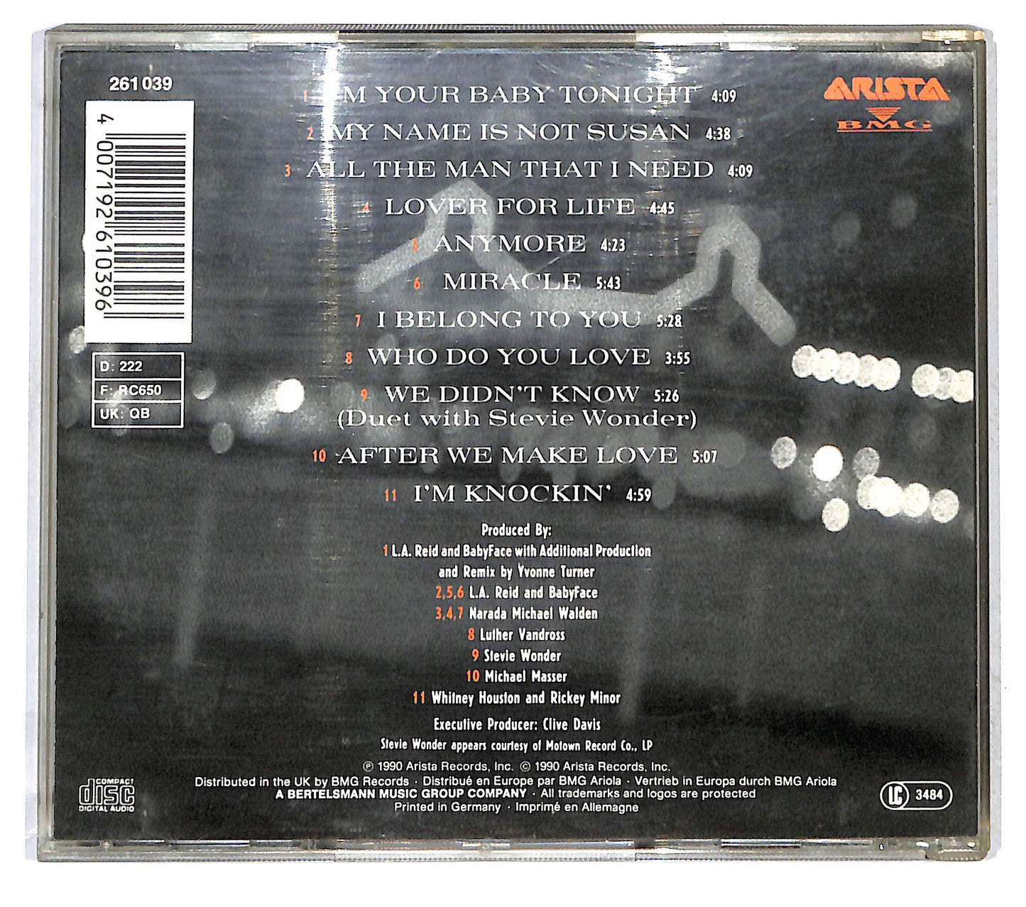 EBOND Whitney Houston - I'm Your Baby Tonight CD CD121802