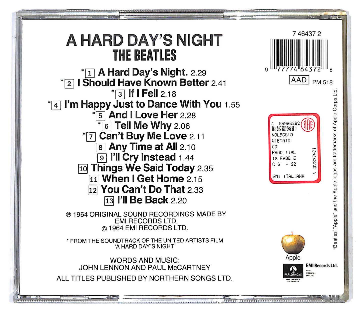 EBOND The Beatles - A Hard Day's Night CD CD121814