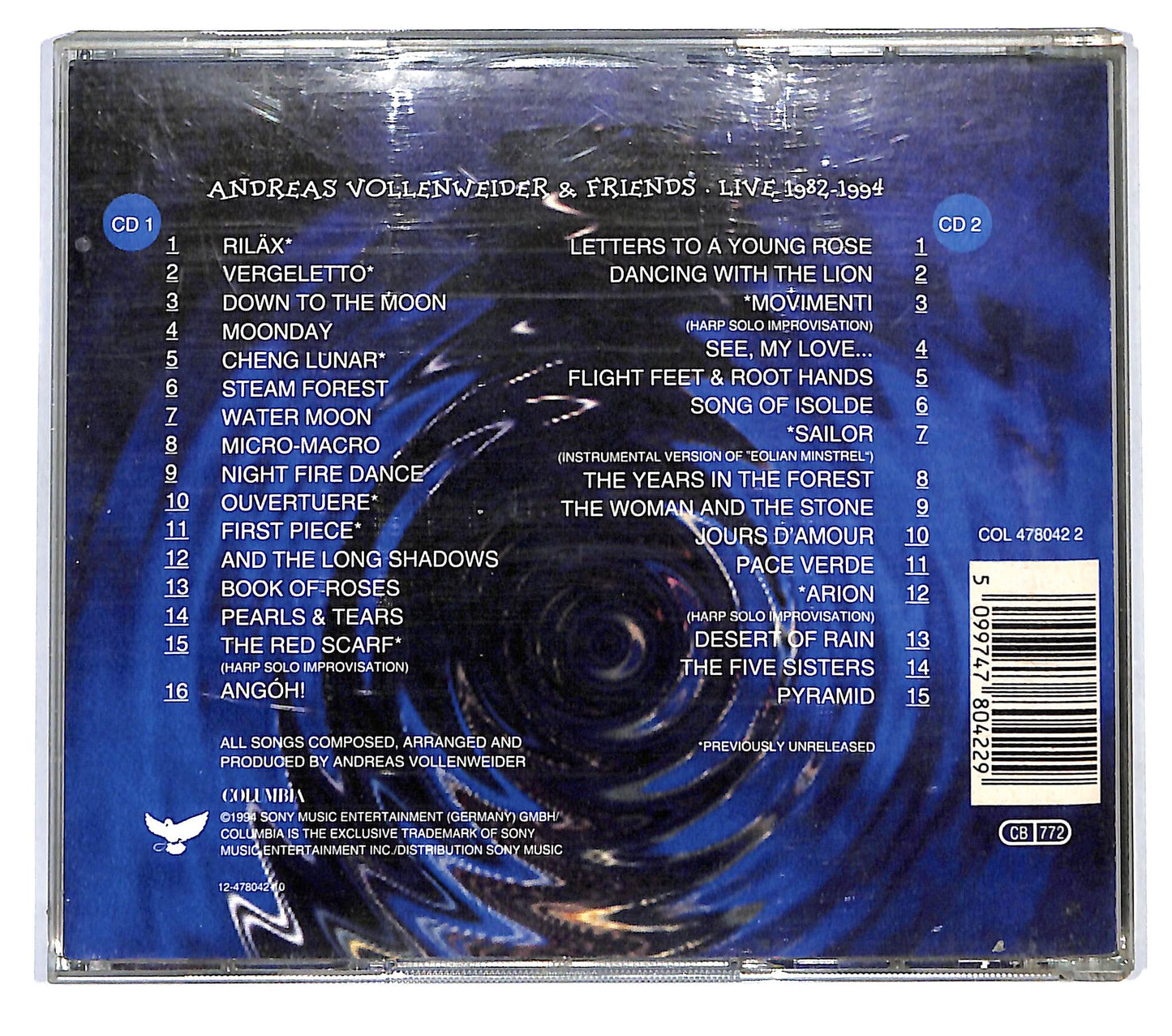 EBOND Andreas Vollenweider & Friends - Live 1982–1994 CD CD122010