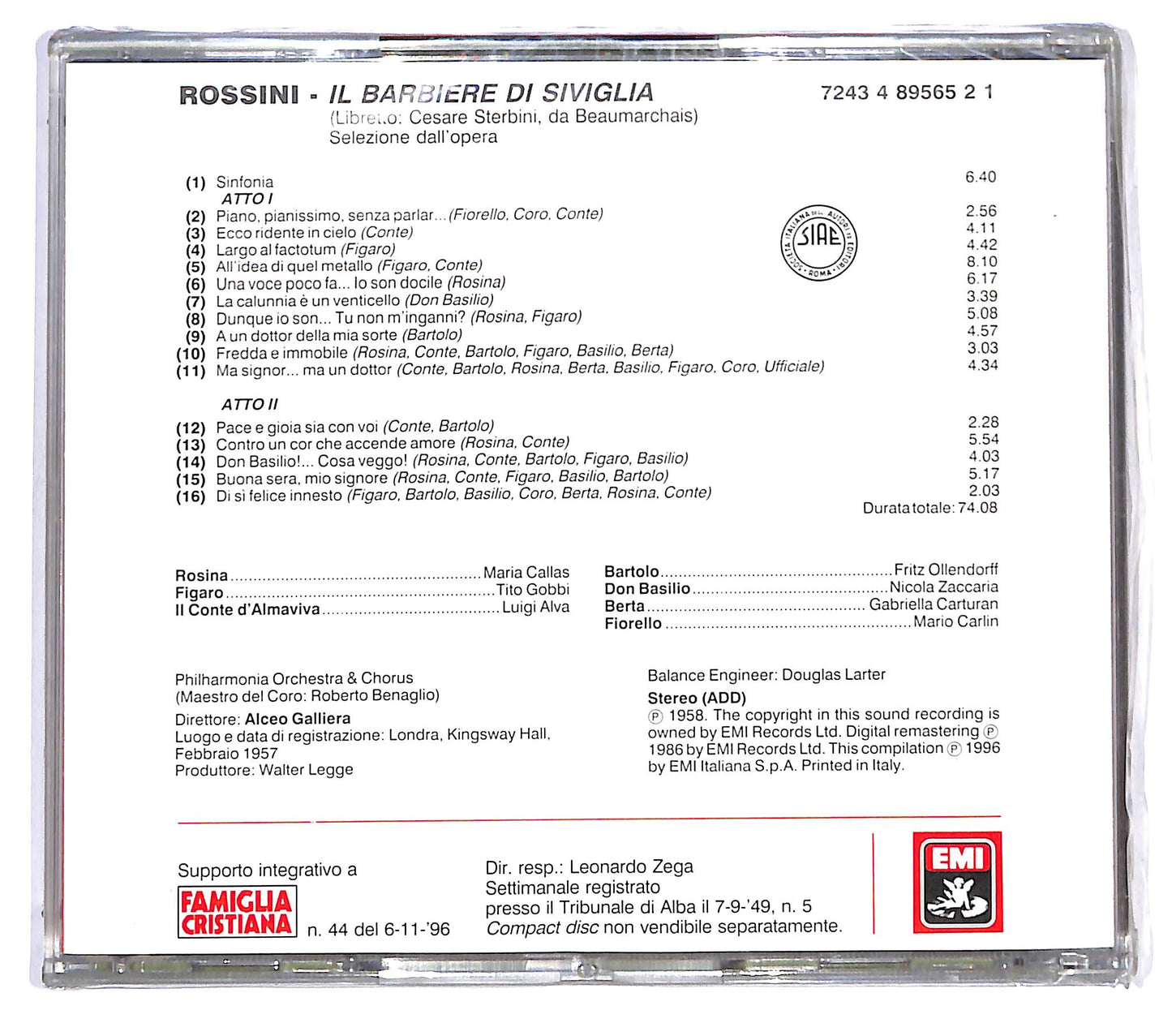 EBOND Rossini - Callas - Il Barbiere Di Siviglia EDITORIALE CD CD122024