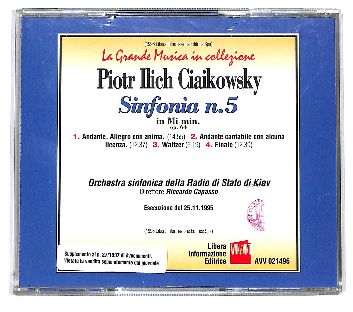 EBOND Pyotr Ilyich Tchaikovsky - Sinfonia N. 5 EDITORIALE CD CD122042