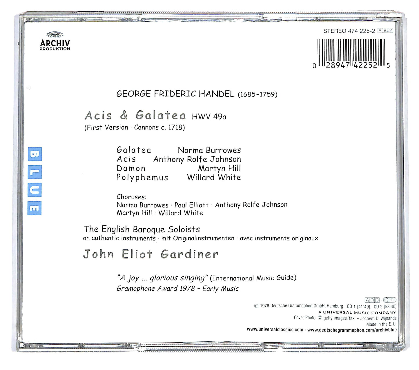 EBOND Handel , John Eliot Gardiner - Acis & Galatea CD CD122137