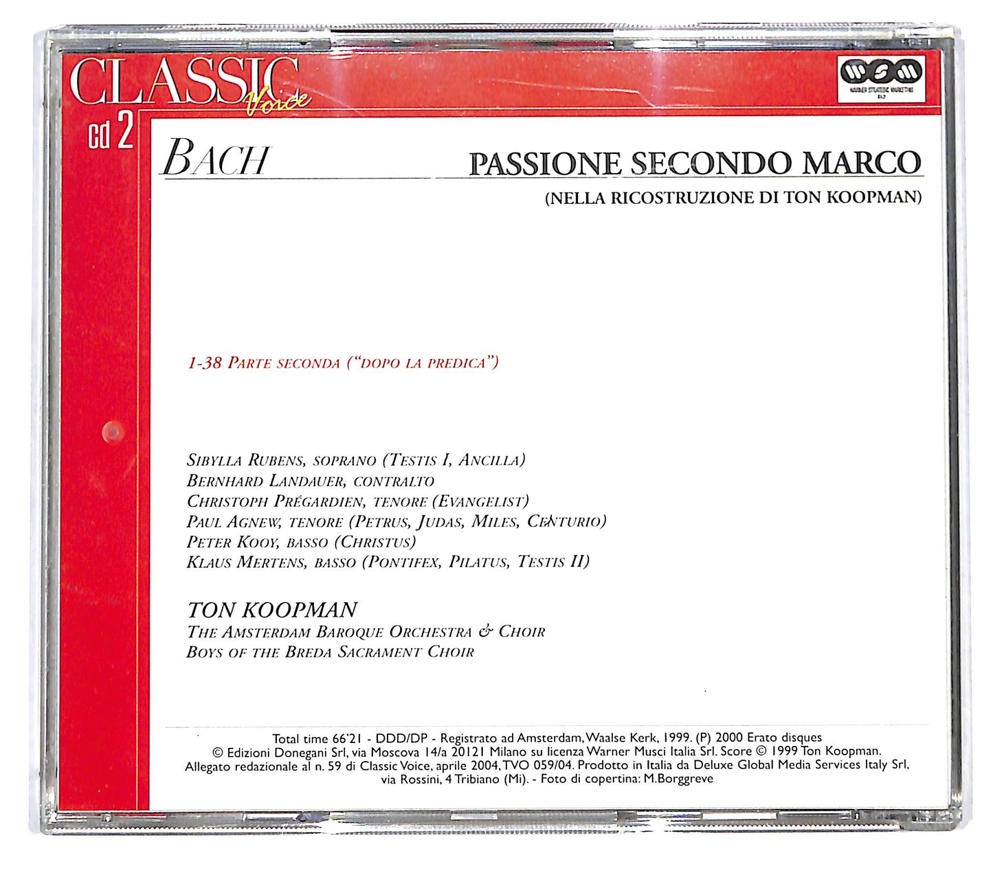 EBOND Bach , Ton Koopman - Passione Secondo Marco VOL 2 CD CD122142
