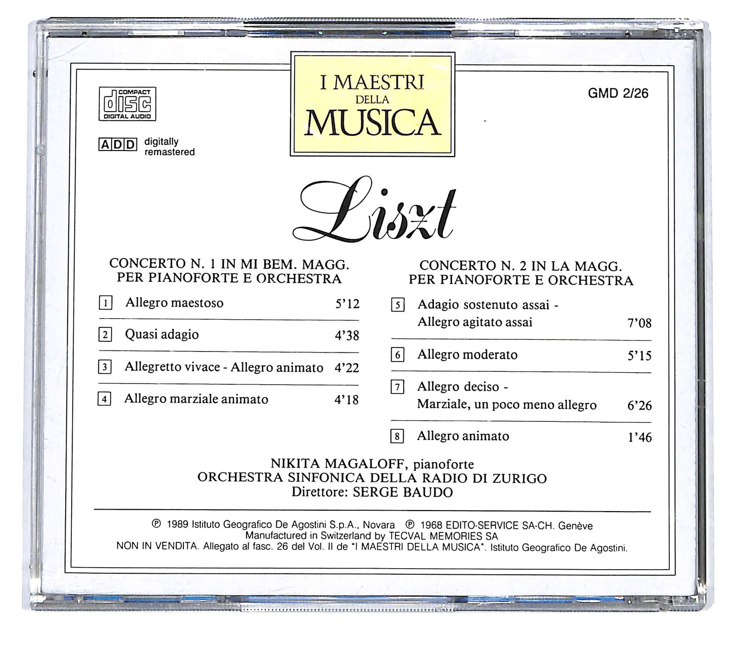 EBOND Liszt - Concerto N. 1 In Mi Bem. Maggiore EDITORIALE CD CD122238