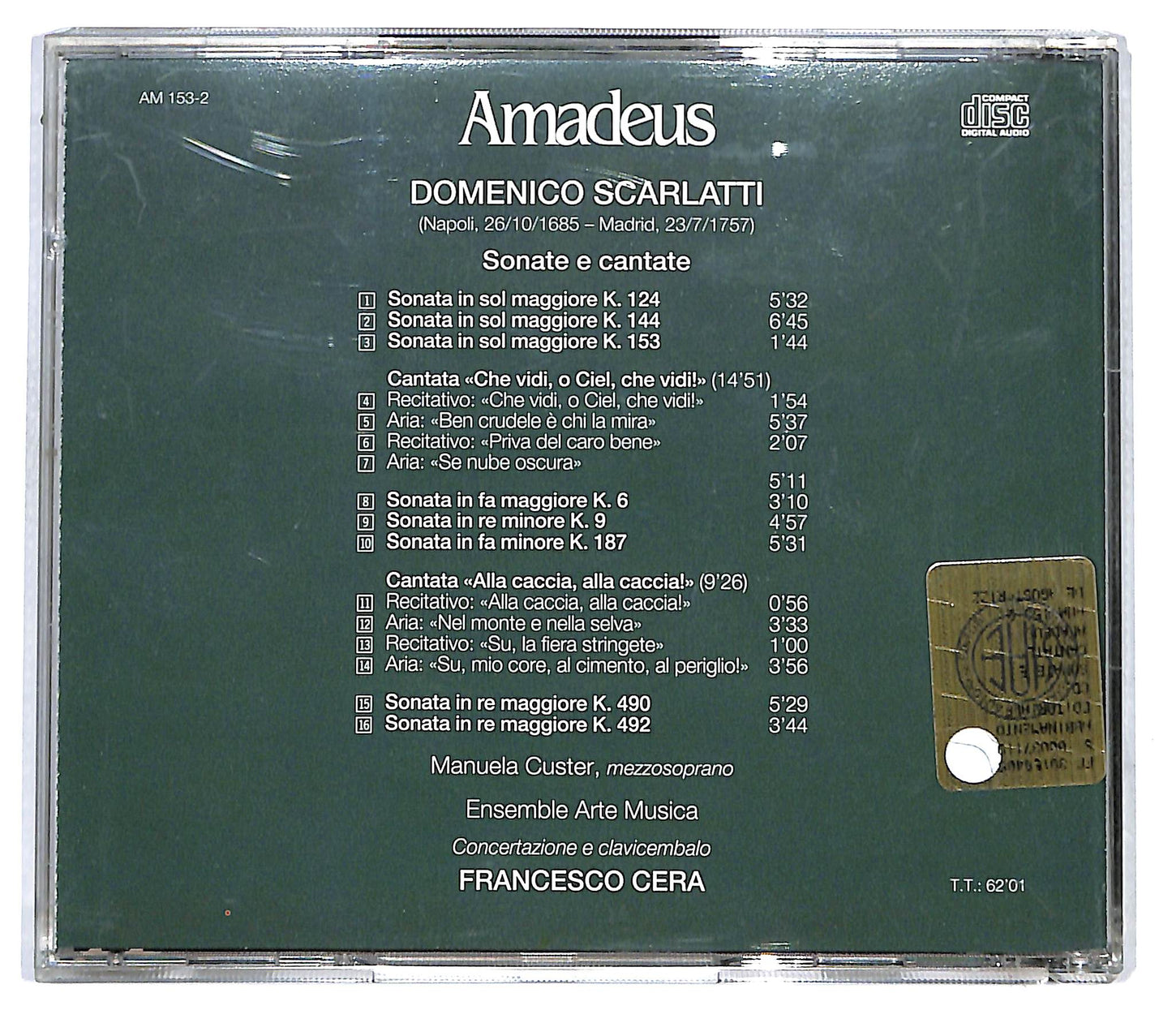 EBOND Domenico Scarlatti - M. Custer - Sonate E Cantate EDITORIALE CD CD122239