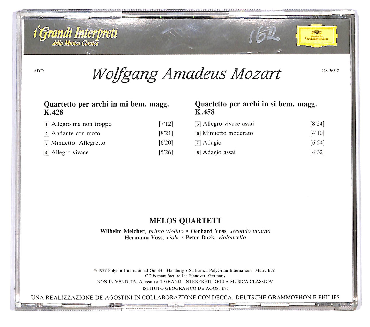 EBOND Melos Quartett, Mozart - Quartetti per archi K.428 e K.458 CD CD122321