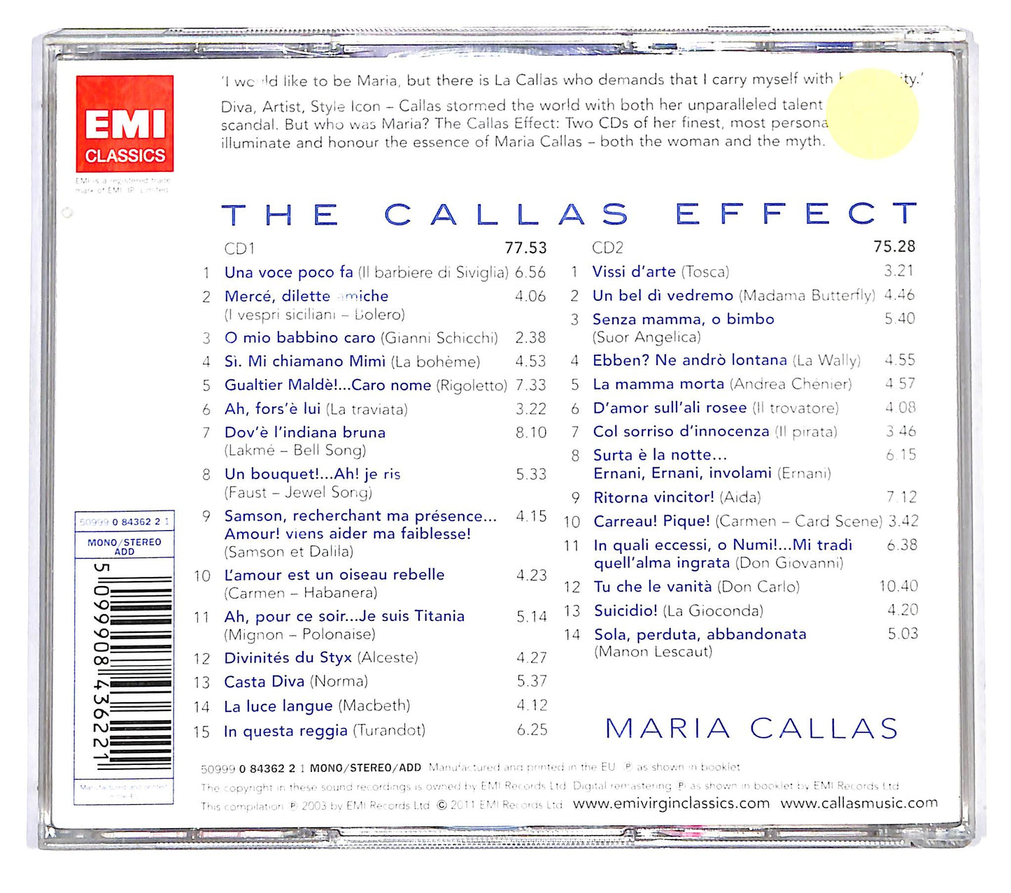 EBOND Callas - The Callas Effect CD CD122525