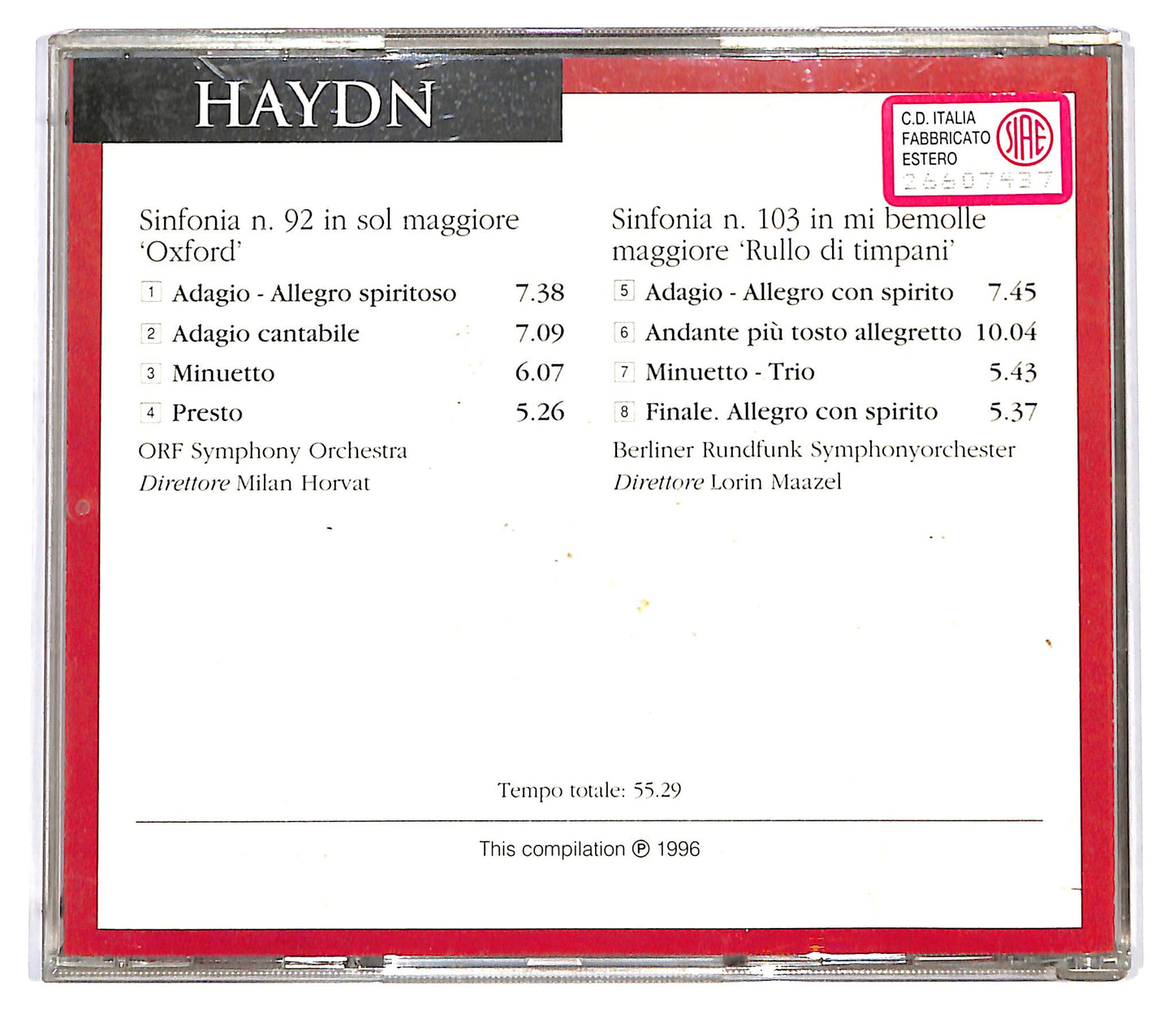 EBOND Haydn - Sinfonia n. 92, 103 CD CD123040