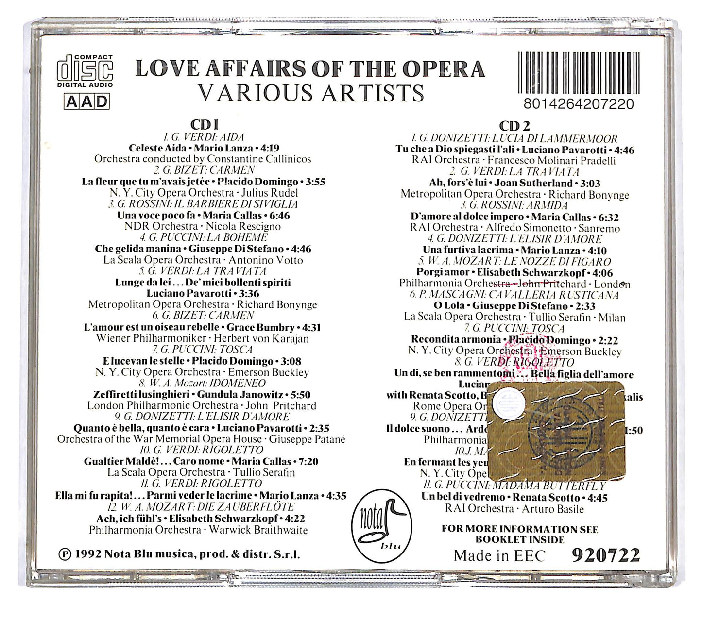 EBOND Various - Love Affairs Of The Opera CD CD123134