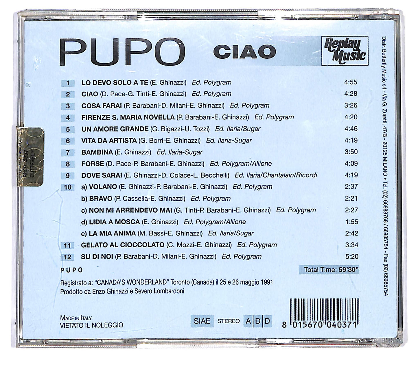 EBOND Pupo - Ciao CD CD123312