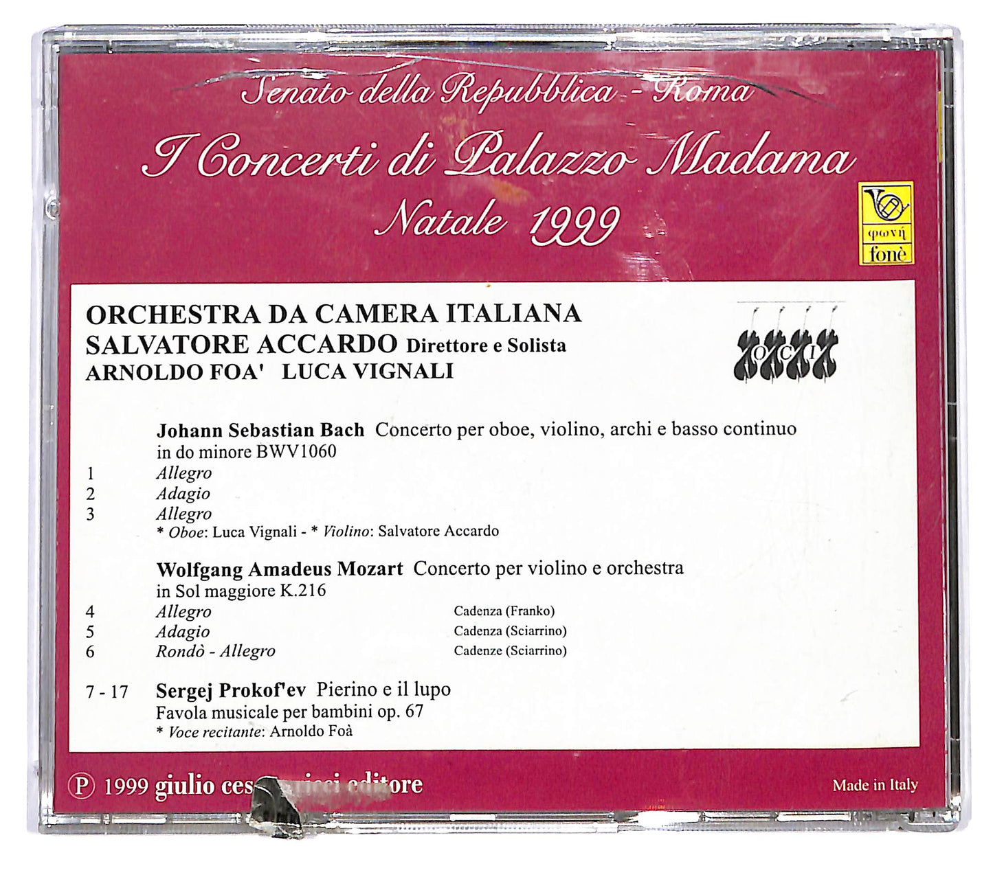 EBOND Salvatore Accardo - I Concerti di Palazzo Madama - Natale 1999 CD CD124220