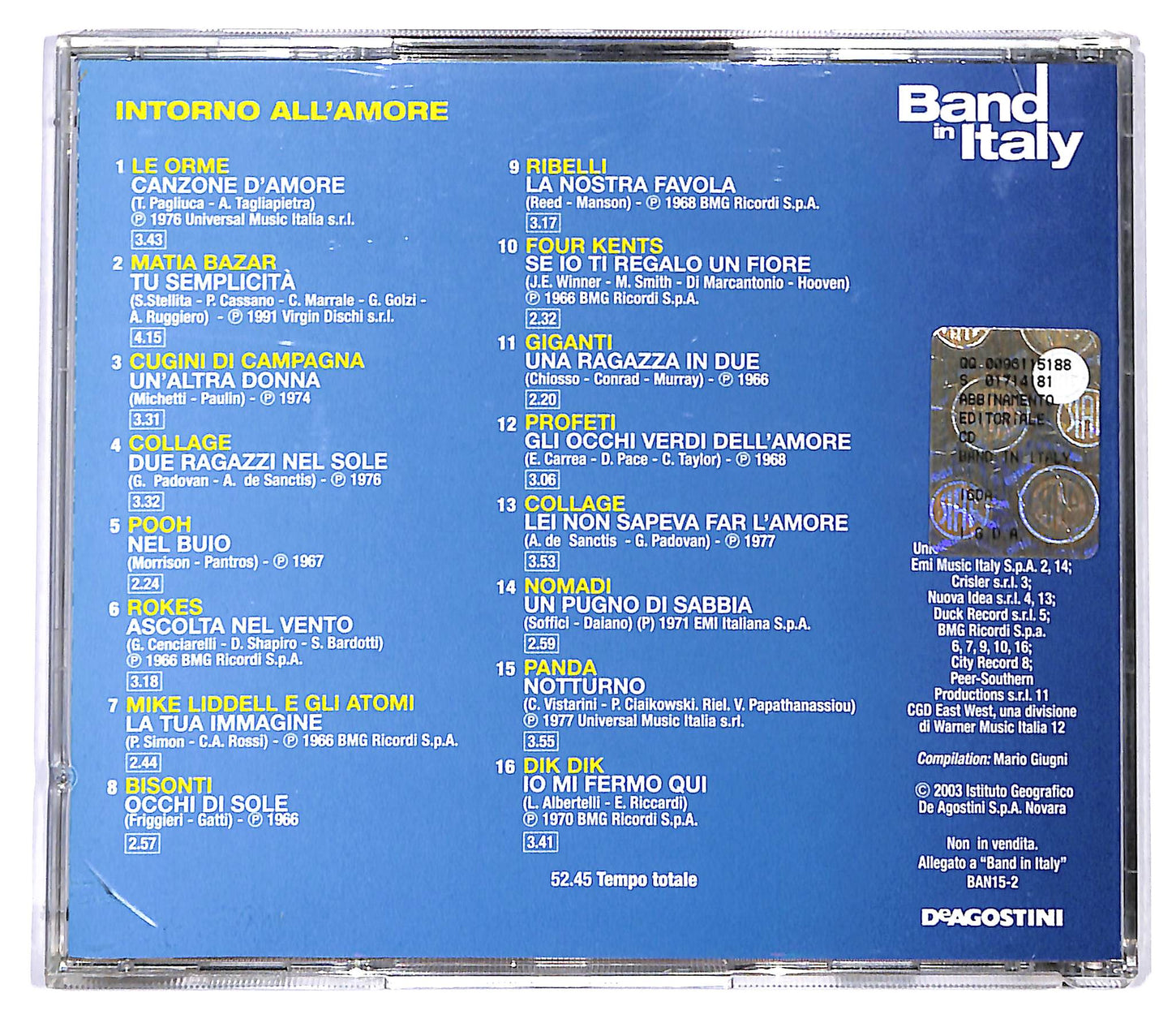 EBOND Band In Italy - Intorno All'Amore EDITORIALE CD CD124230