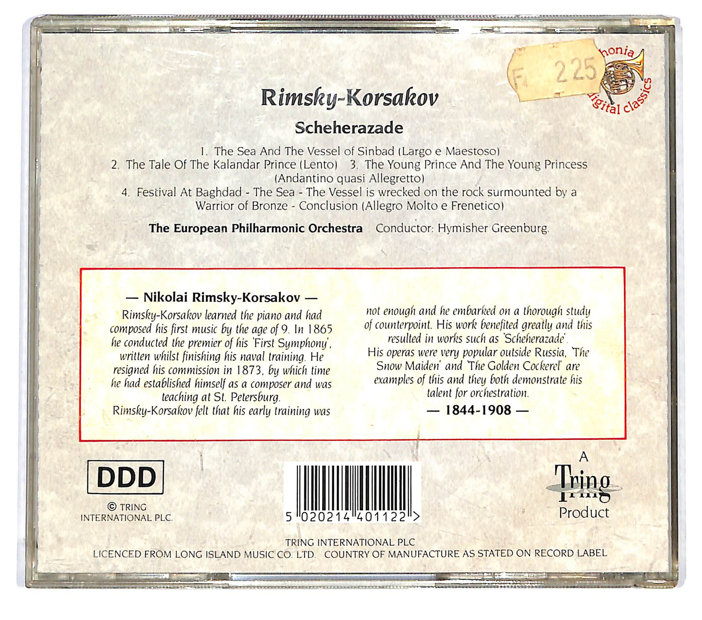EBOND Rimsky-Korsakov - Scheherazade CD CD124326