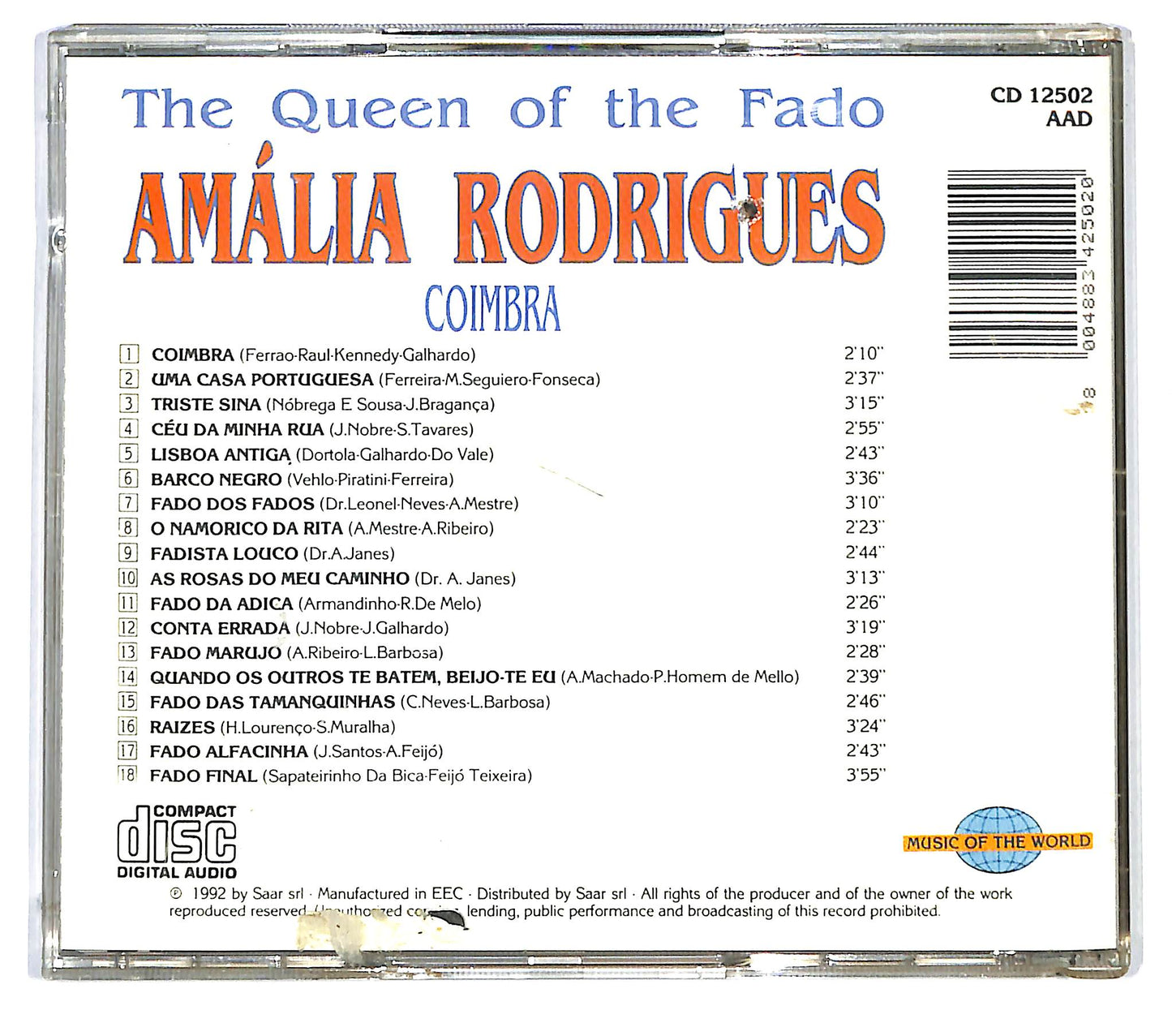 EBOND Amalia Rodrigues - The Queen Of The Fado - Coimbra CD CD124355