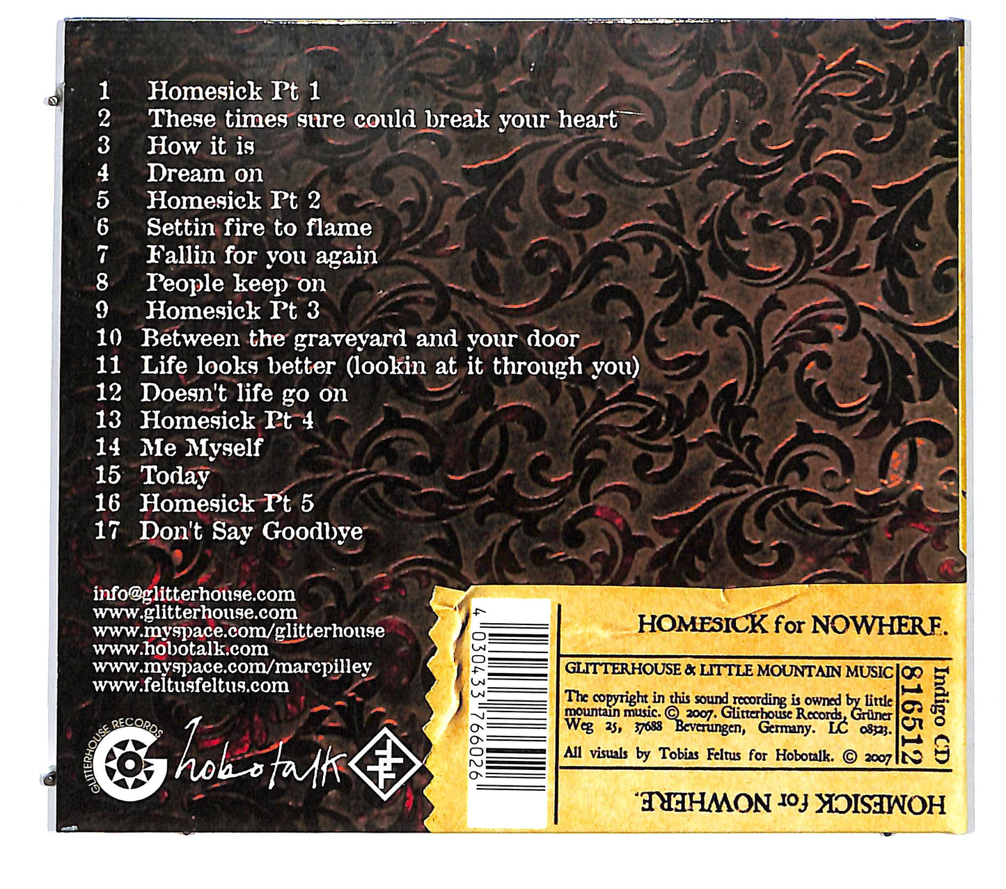 EBOND Hobotalk - Homesick For Nowhere DIGIPACK CD CD124643