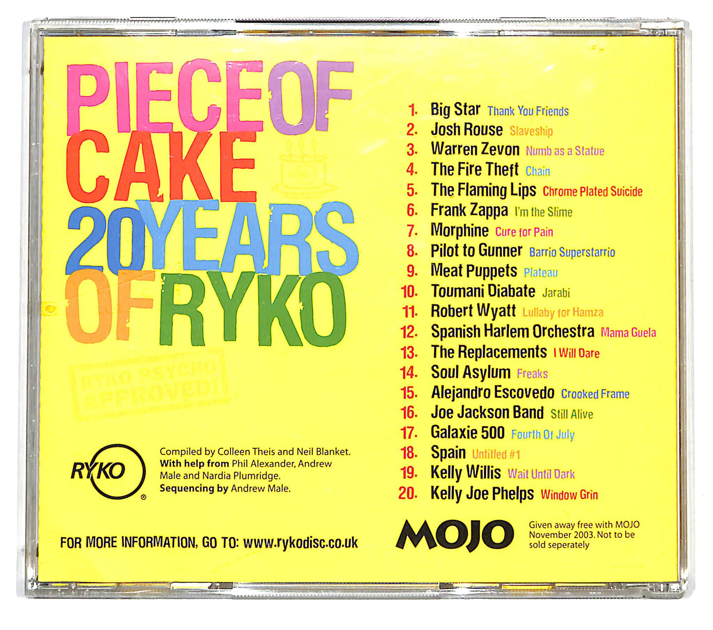EBOND Various - Piece Of Cake 20 Years Of Ryko CD CD124726
