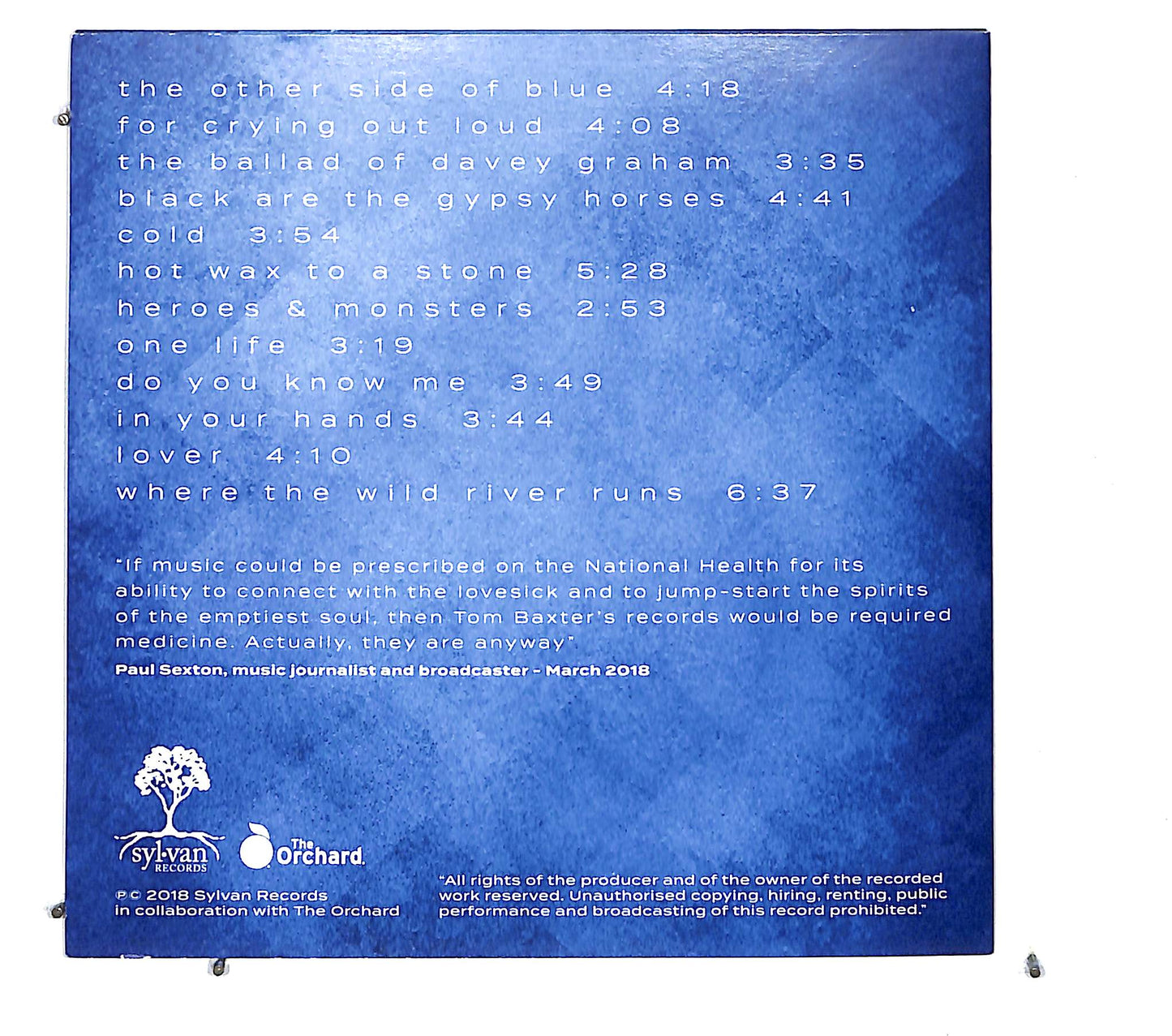 EBOND Tom Baxter - The Other Side Of Blue CD CD124836
