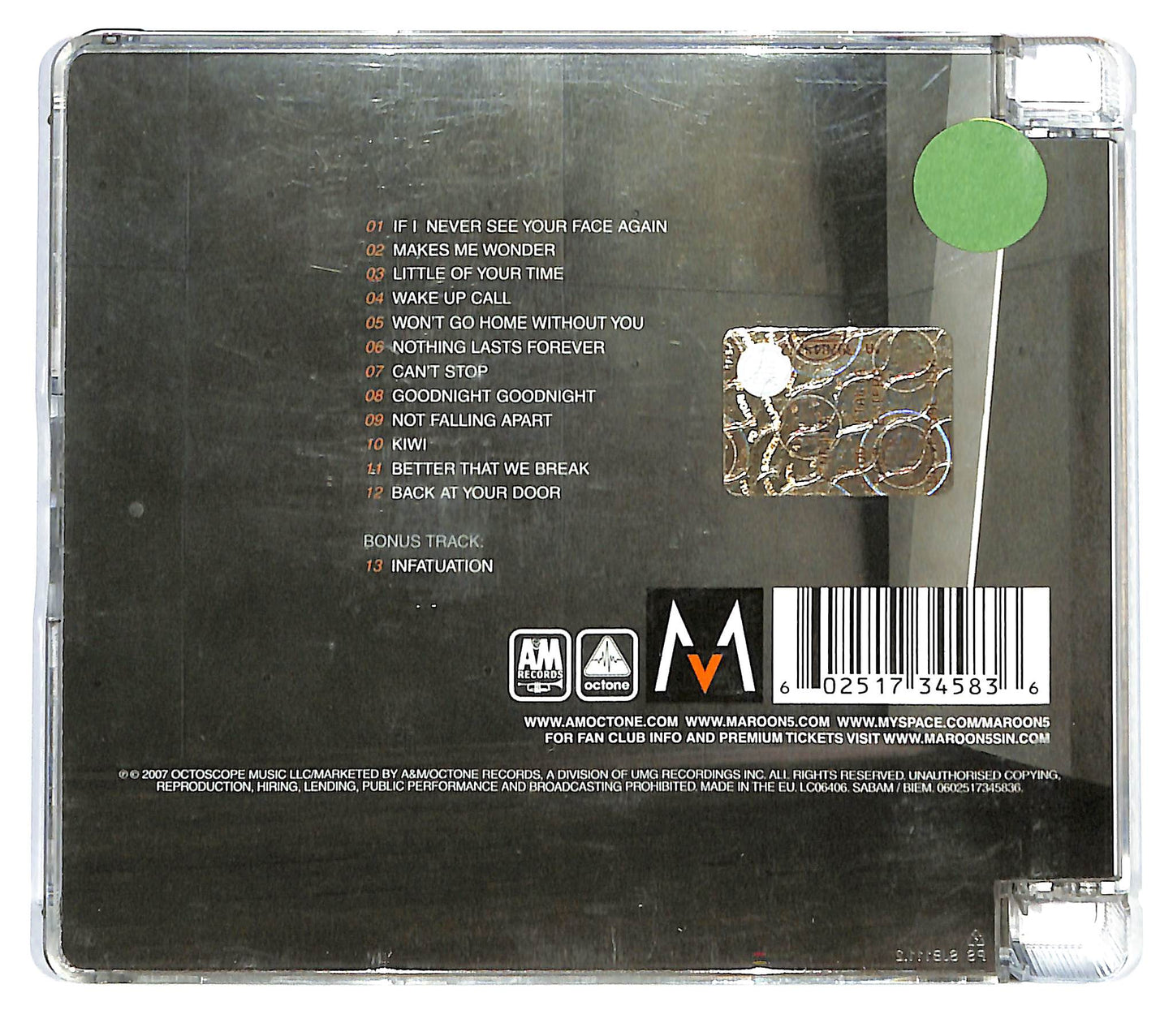 EBOND Maroon 5 - It Won't Be Soon Before Long SJB CD CD125136