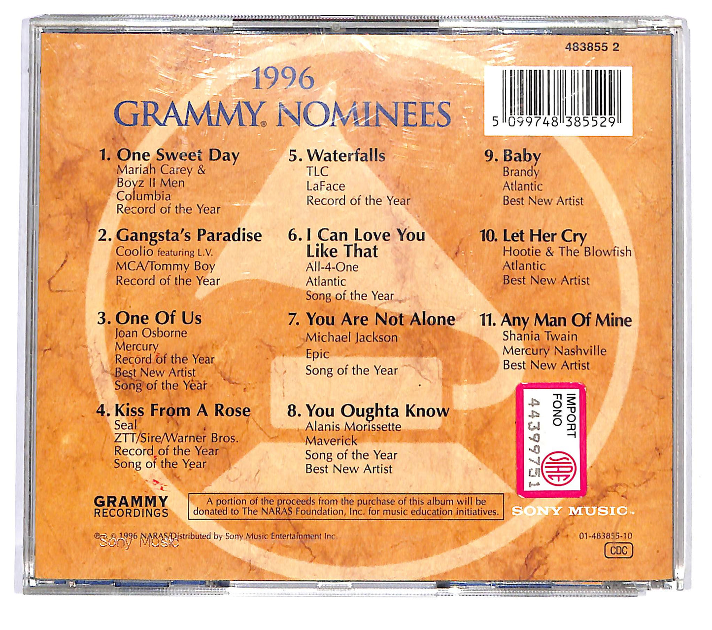 EBOND Various - 1996 Grammy Nominees CD CD125244
