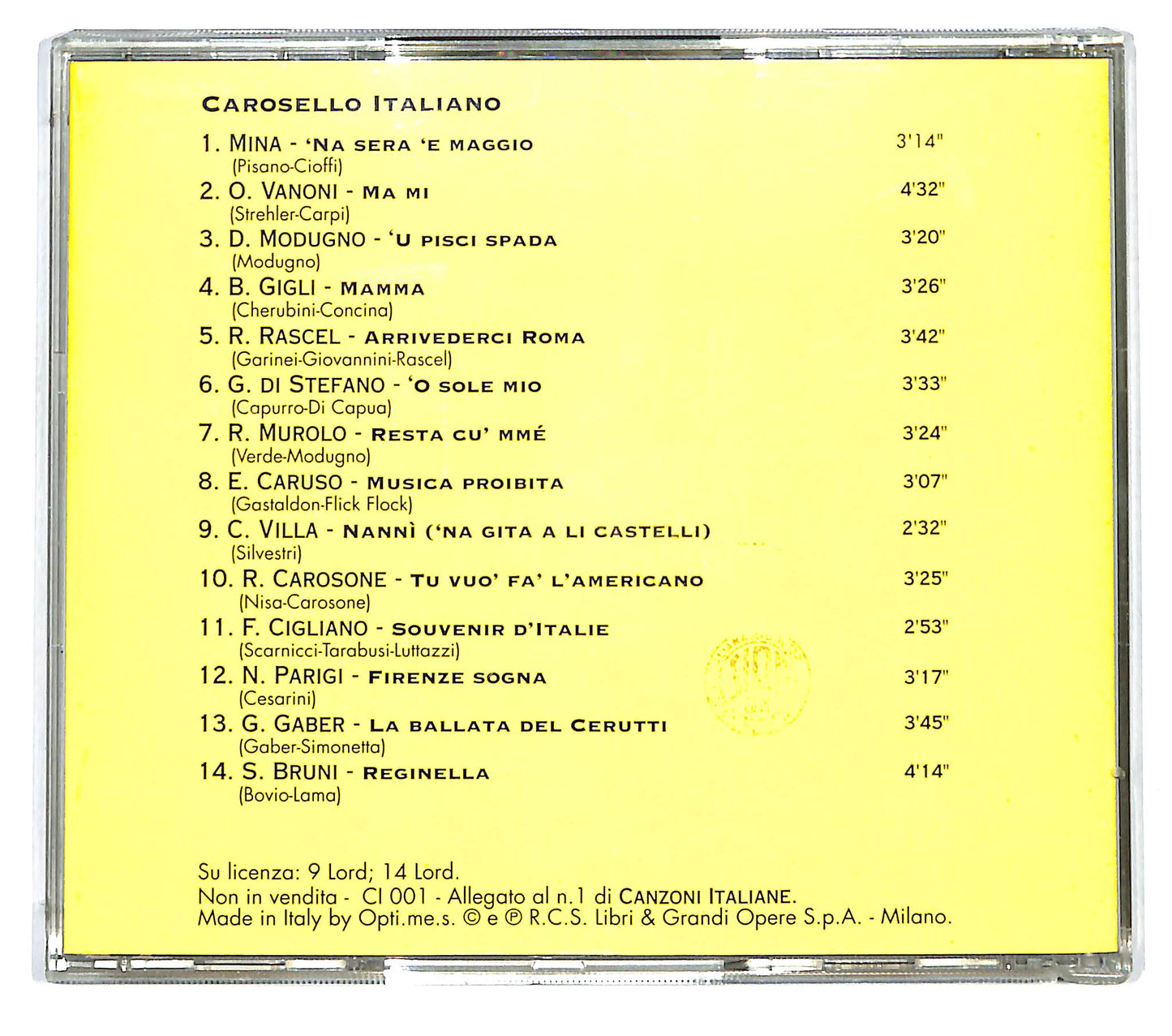 EBOND Various - Carosello Italiano EDITORIALE CD CD125258