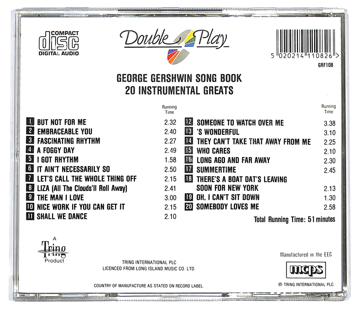 EBOND George Gershwin - Song Book - 20 Instrumental Greats CD CD125304