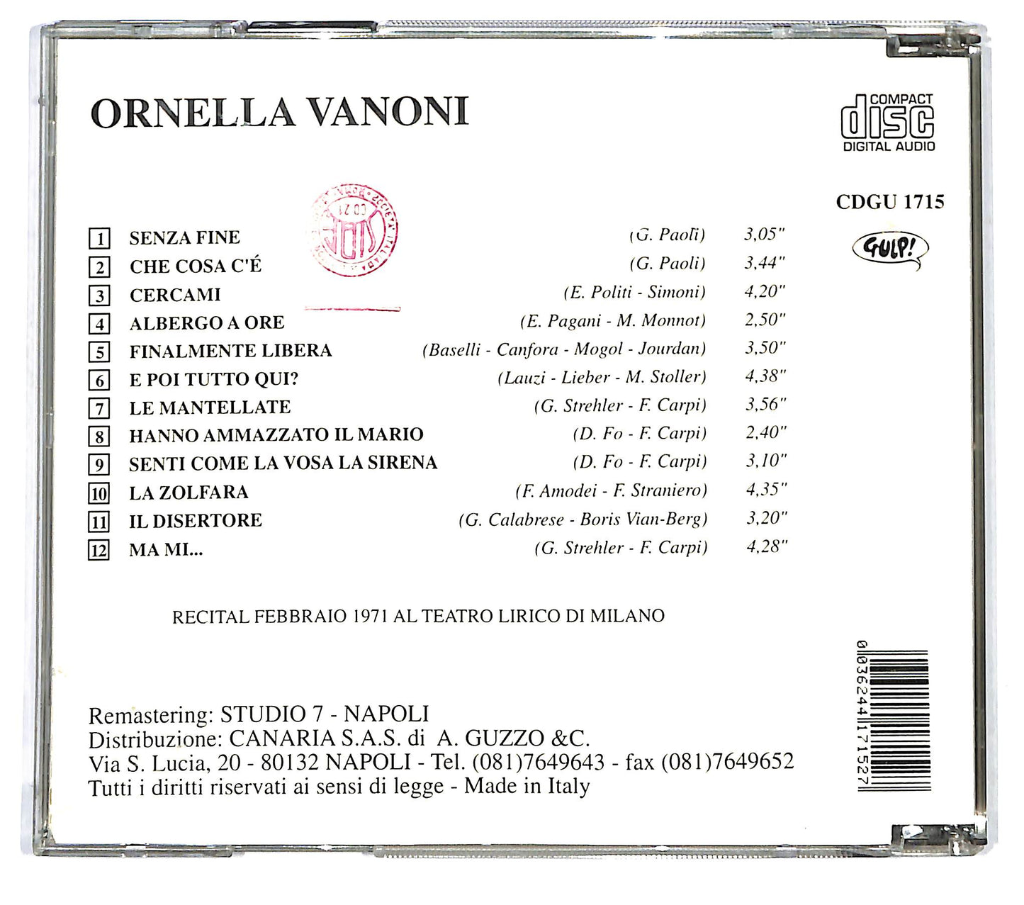 EBOND Ornella Vanoni - Ornella Vanoni CD CD125331