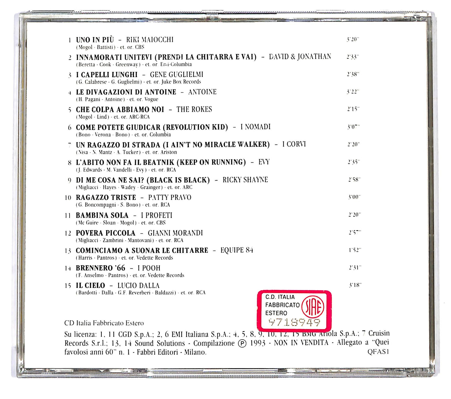 EBOND Various - Quei Favolosi Anni '60 1966 - 1 EDITORIALE CD CD125361