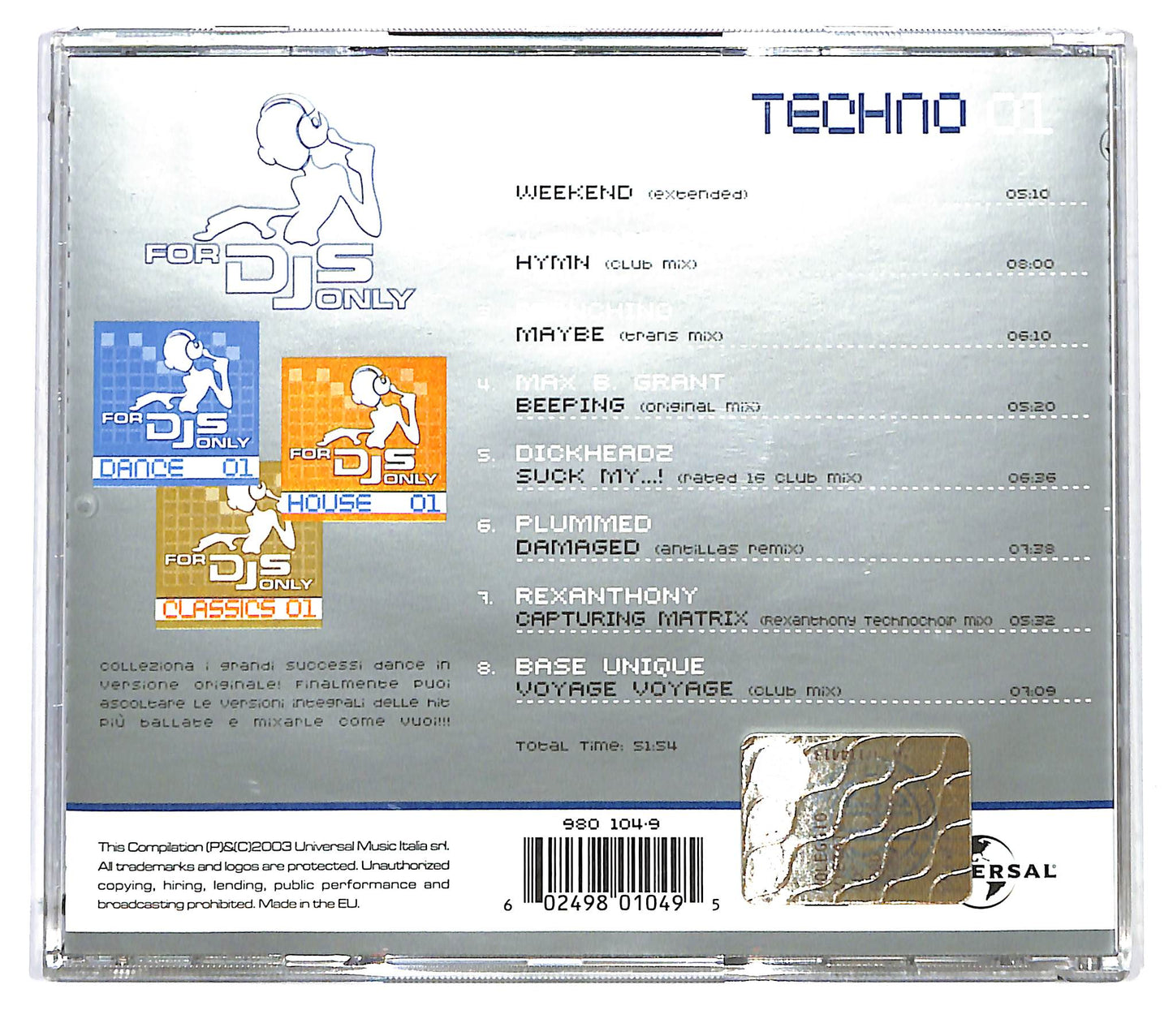 EBOND Various - For Djs Only - 2003/01 Techno CD CD125401