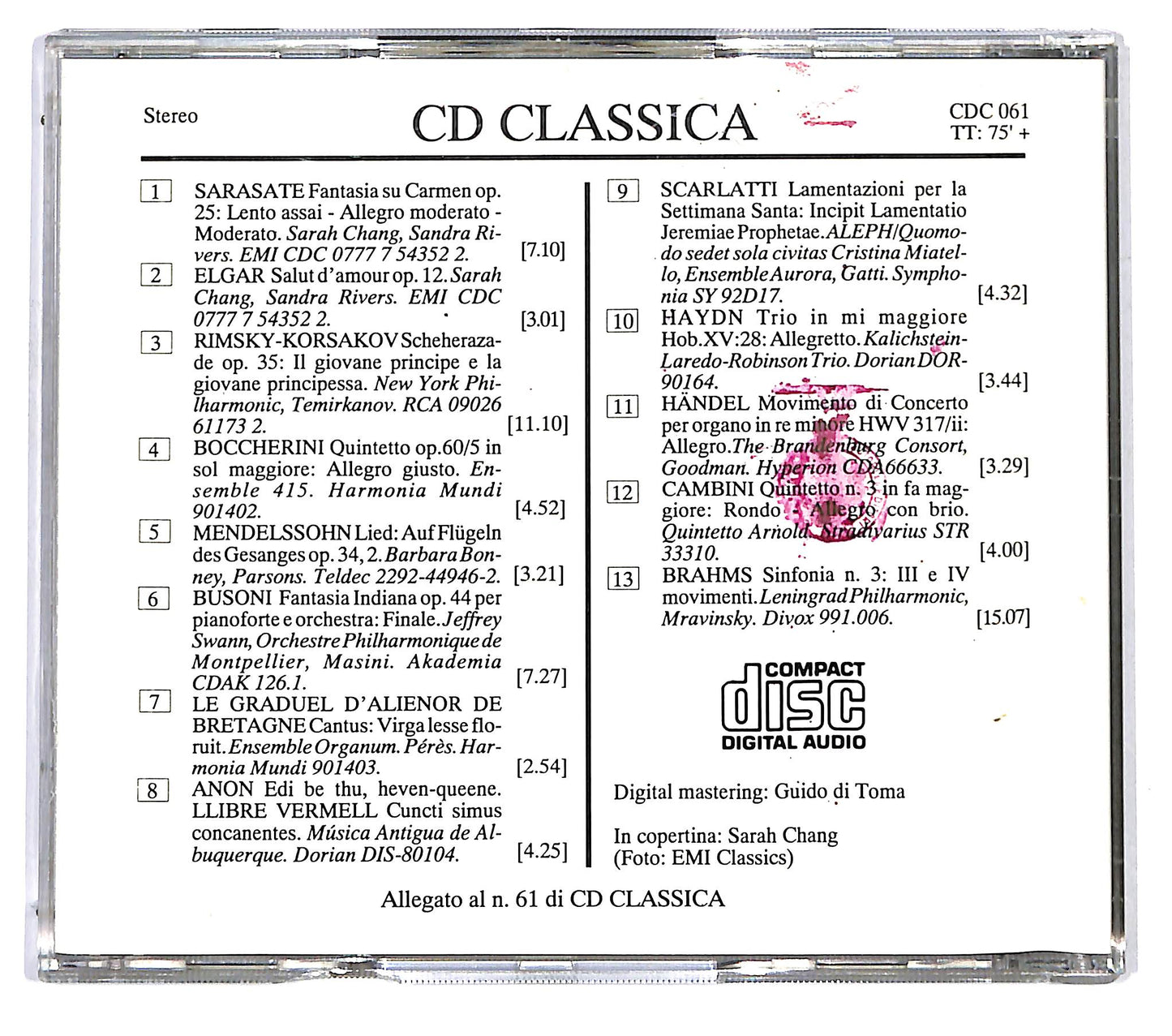 EBOND Various -Classica - Maggio 1993 EDITORIALE CD CD125639