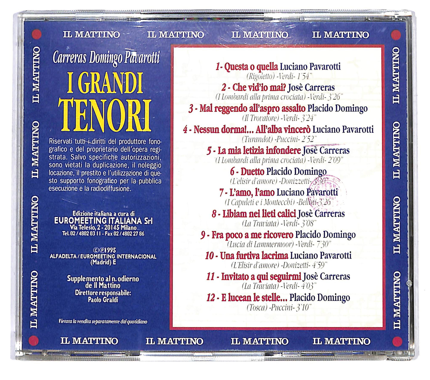 EBOND Carreras, Domingo, Pavarotti - I Grandi Tenori EDITORIALE CD CD125643
