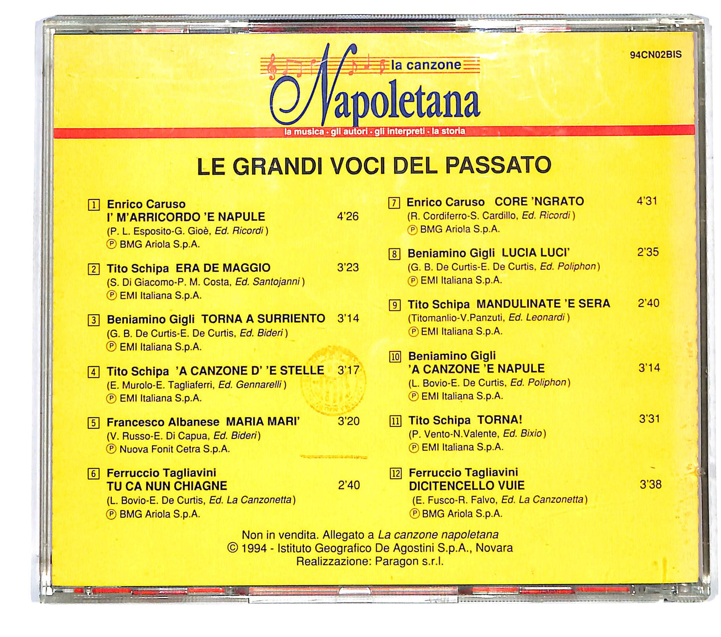 EBOND Various - Le Grandi Voci Del Passato EDITORIALE CD CD125722
