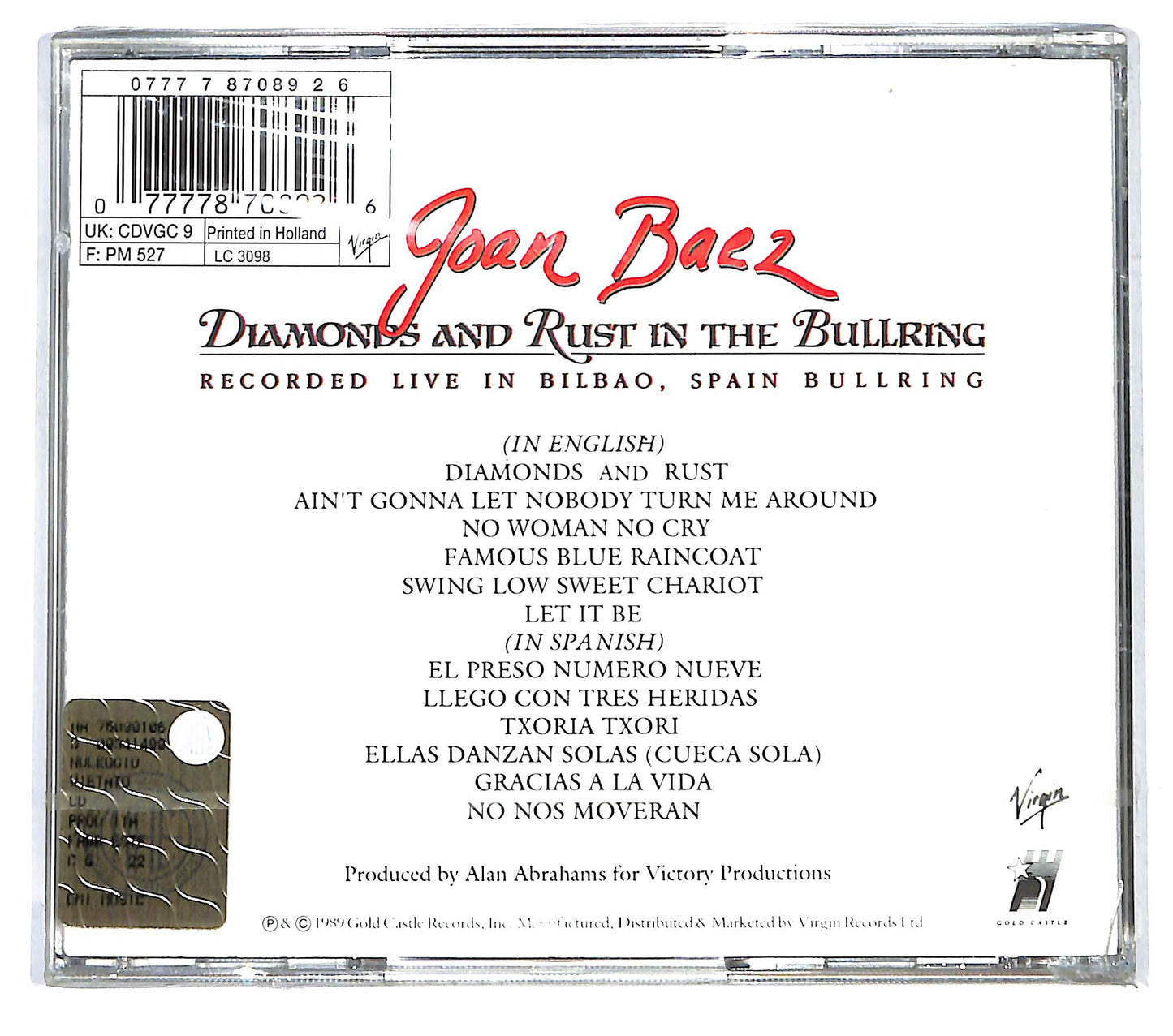 EBOND Joan Baez - Diamonds And Rust In The Bullring CD CD125729