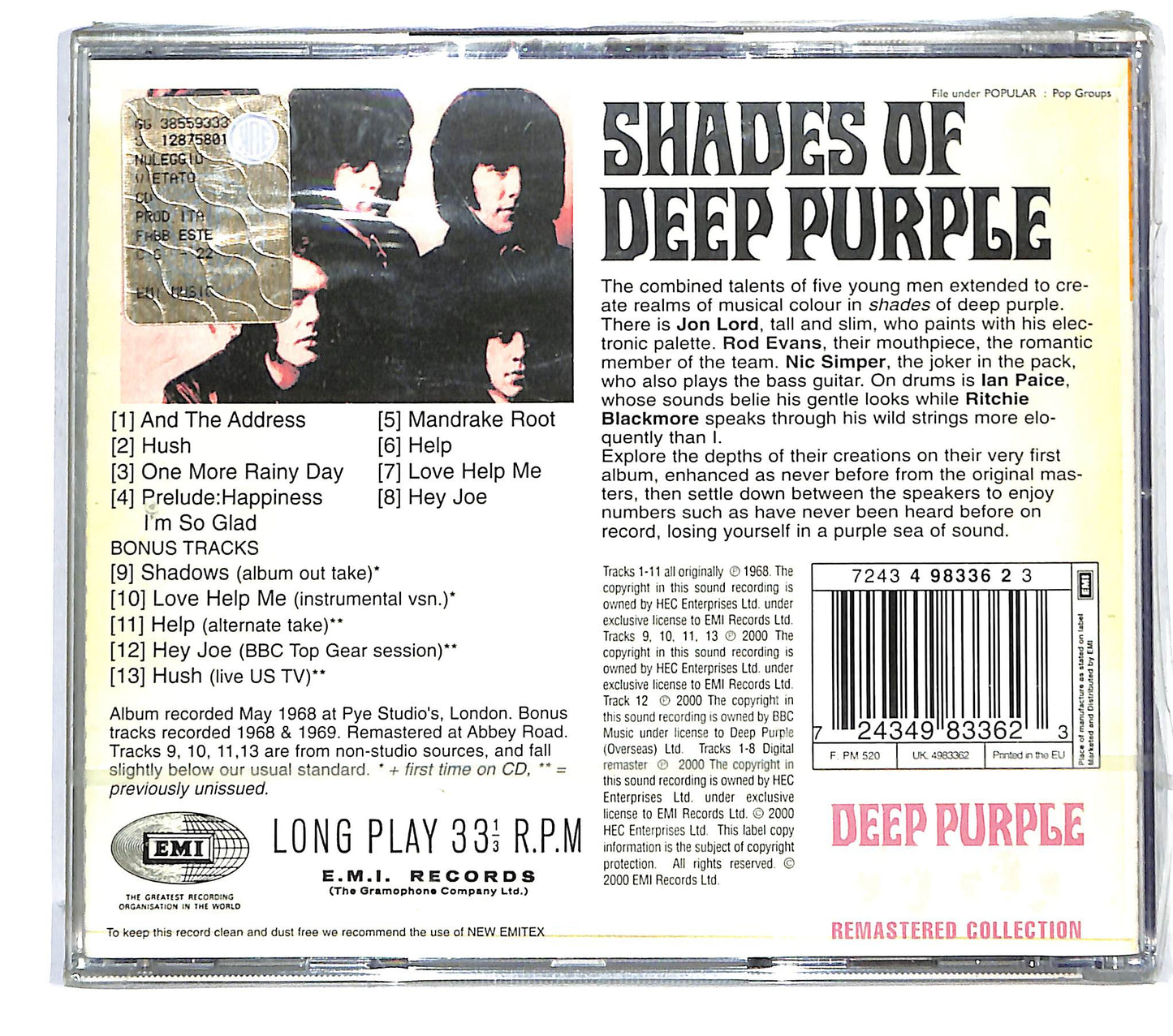 EBOND Deep Purple - Shades Of Deep Purple CD CD125740