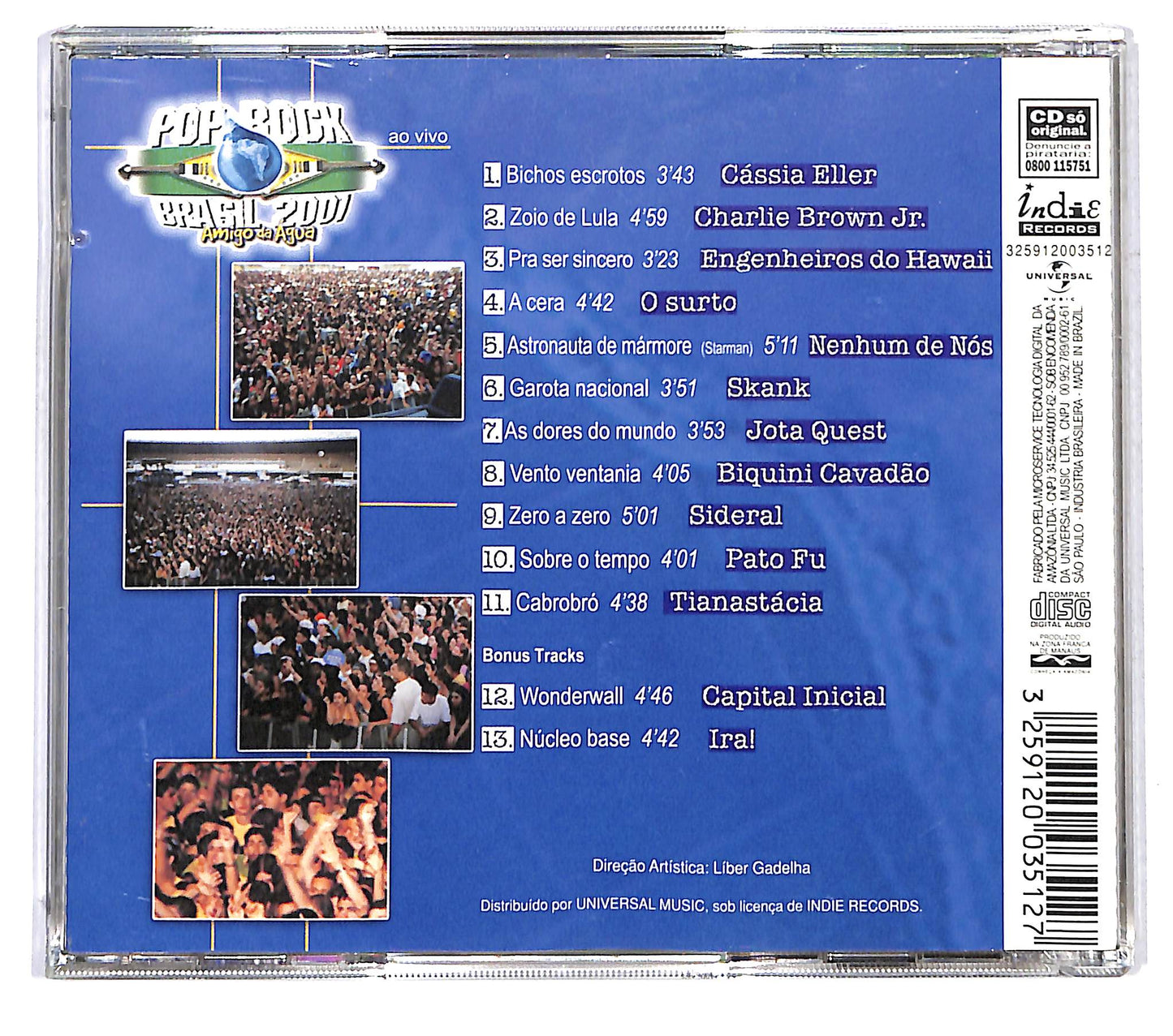 EBOND Pop Rock Brasil 2001 / Amigo Da Agua-Ao Vivo CD CD125801