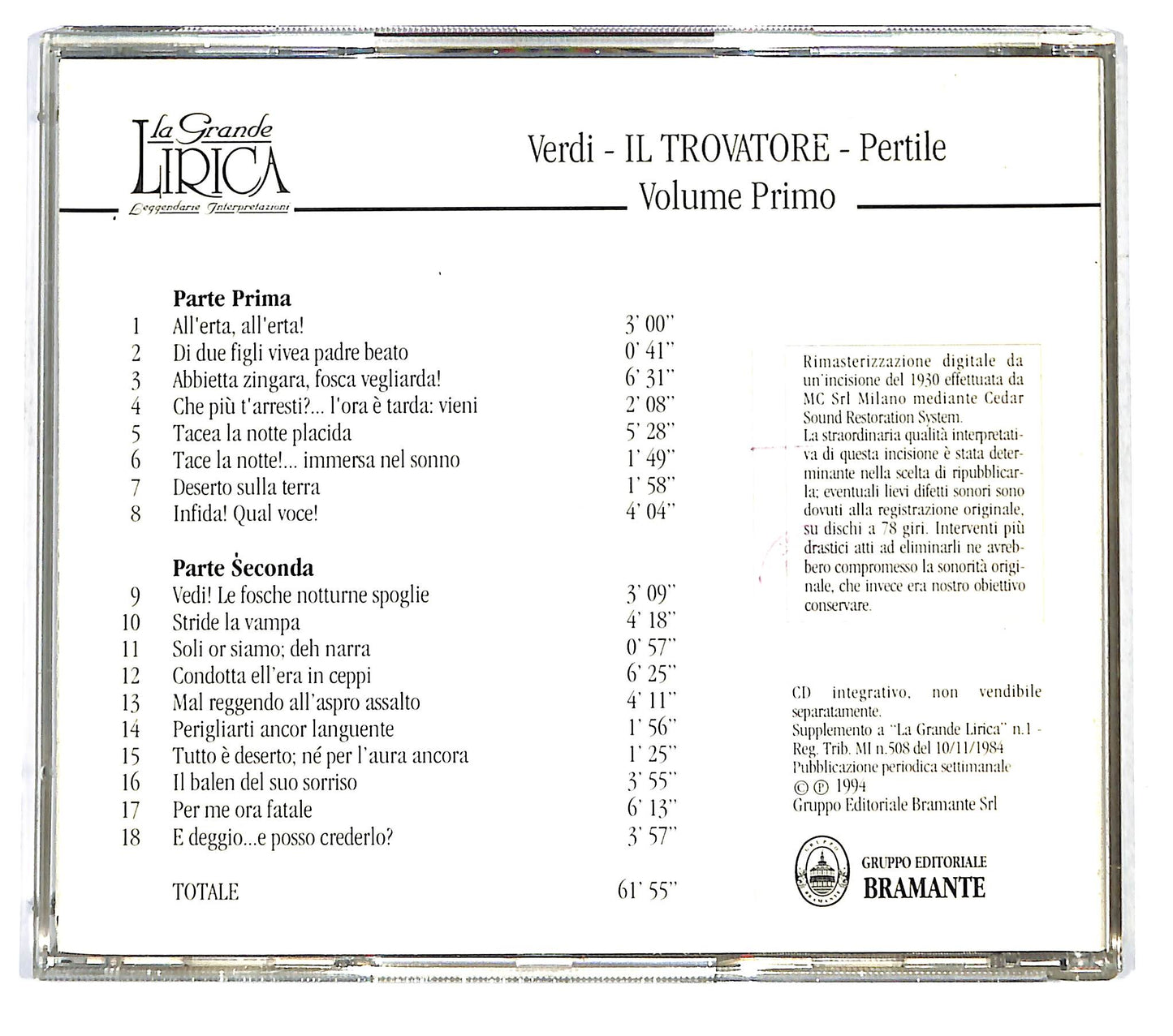 EBOND Giuseppe Verdi - Il Trovatore [Volume Primo] CD CD125815