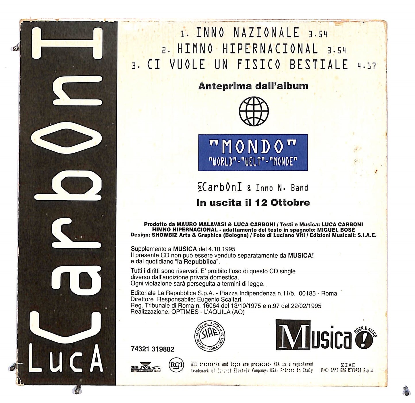 EBOND Luca Carboni - Inno Nazionale CD CD126139