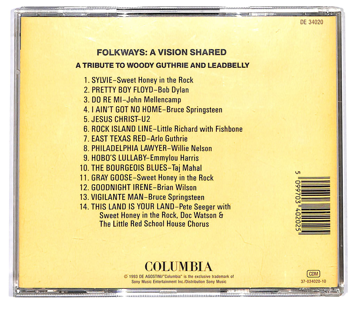 EBOND Folkways: A Vision Shared A Tribute To Woody Guthrie And Leadbelly CD CD126310