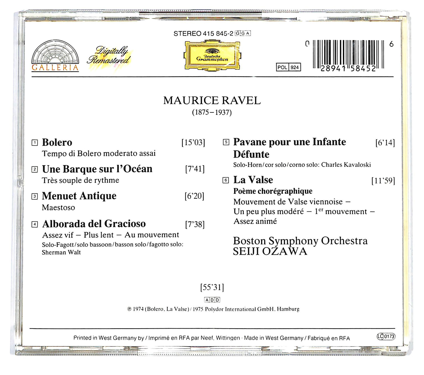 EBOND Maurice Ravel - Bolero CD CD126436