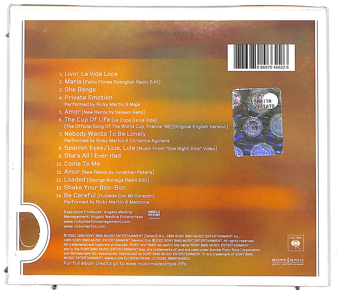 EBOND Ricky Martin - The Best Of DIGIPACK CD CD126644