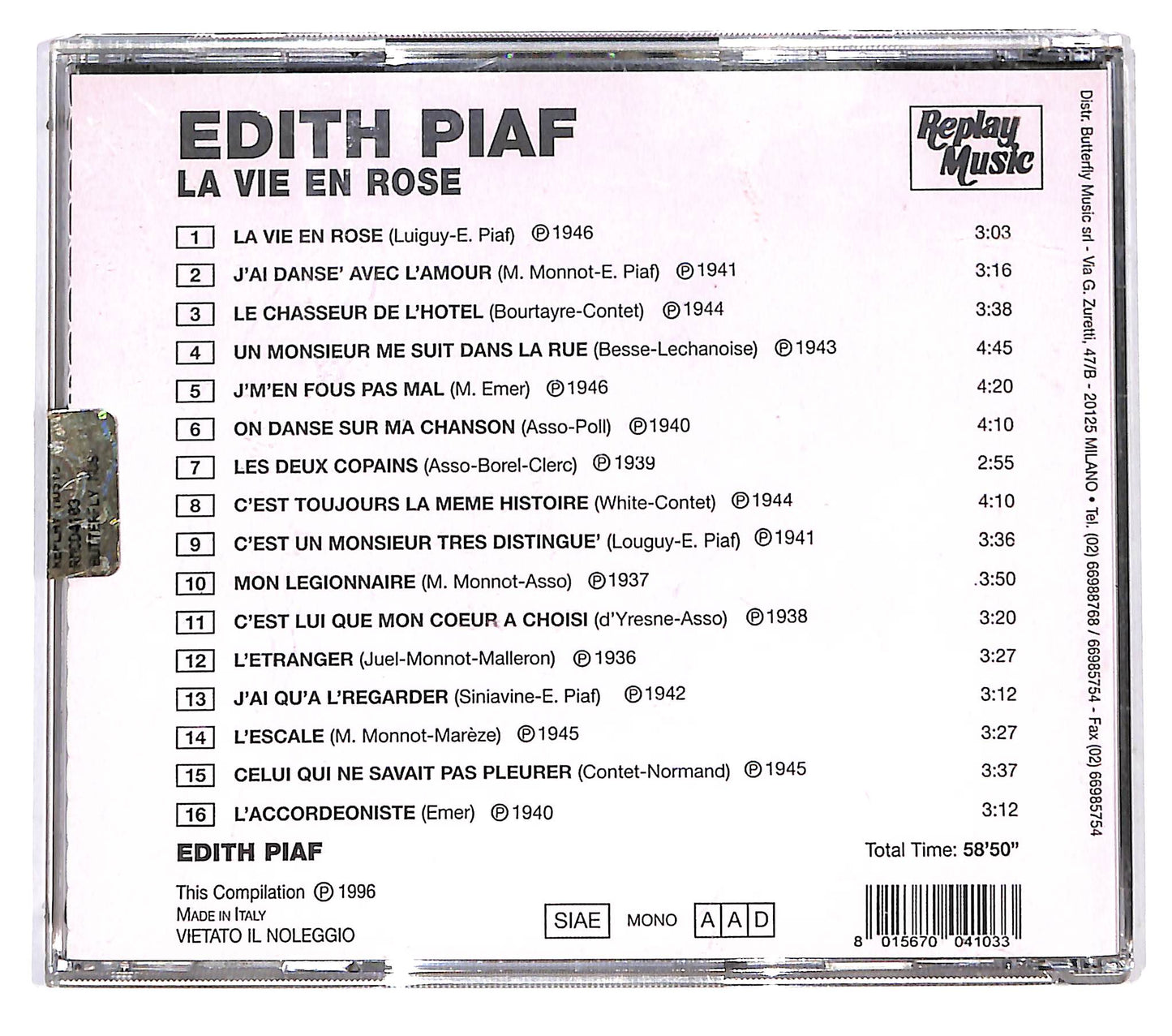 EBOND Edith Piaf - La Vie En Rose CD CD126856
