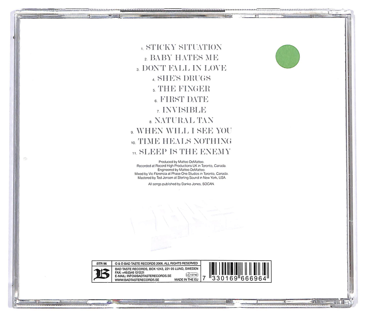 EBOND Danko Jones - Sleep Is The Enemy CD CD127431