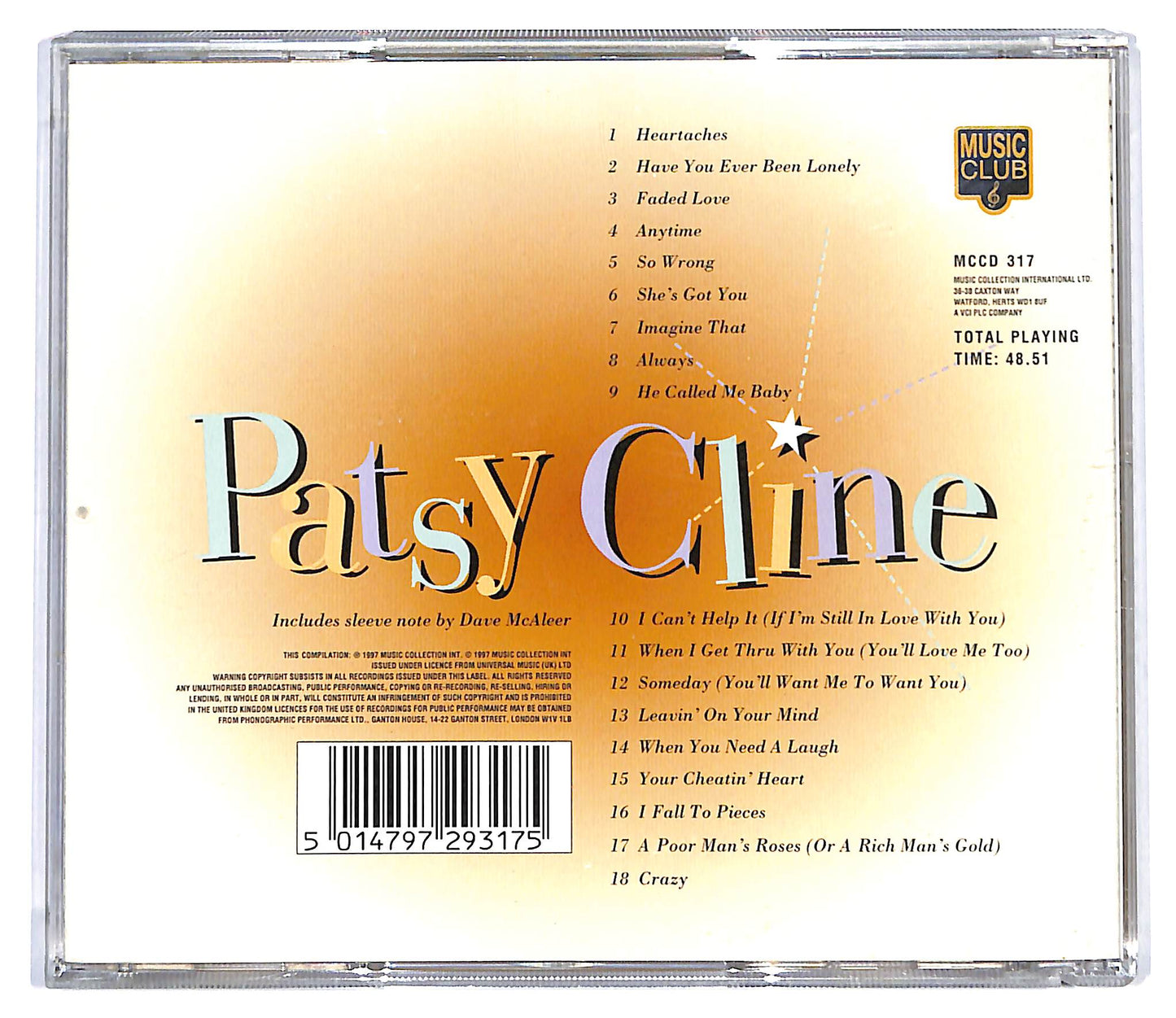 EBOND Patsy Cline - Heartaches CD CD127452