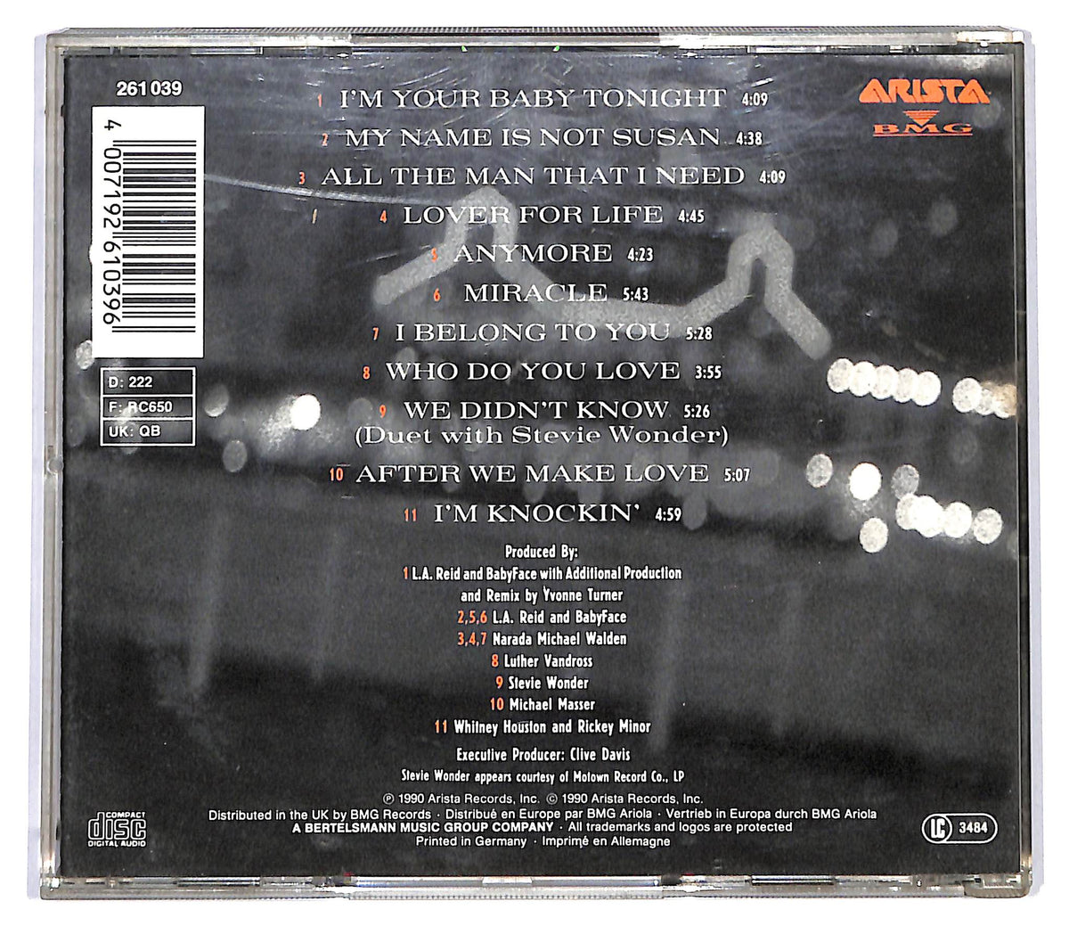 EBOND Whitney Houston - I'm Your Baby Tonight CD CD127716