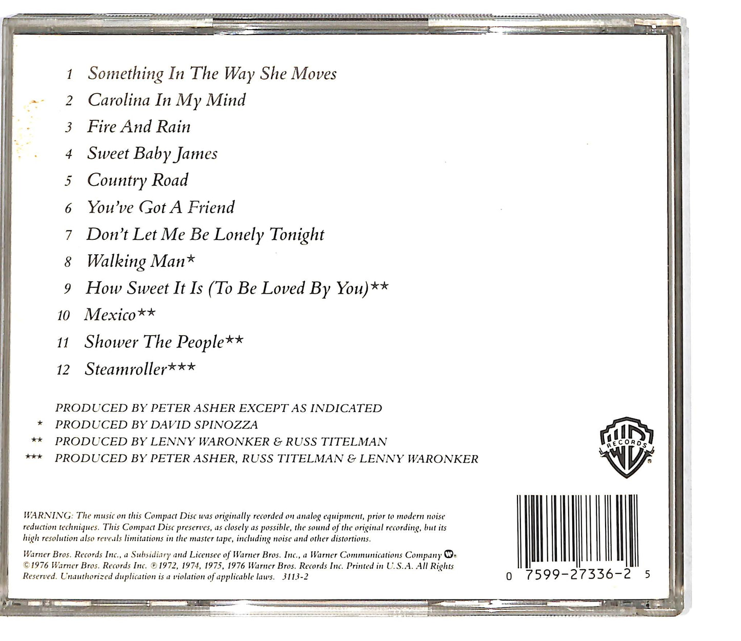 EBOND James Taylor - Greatest Hits CD CD127803