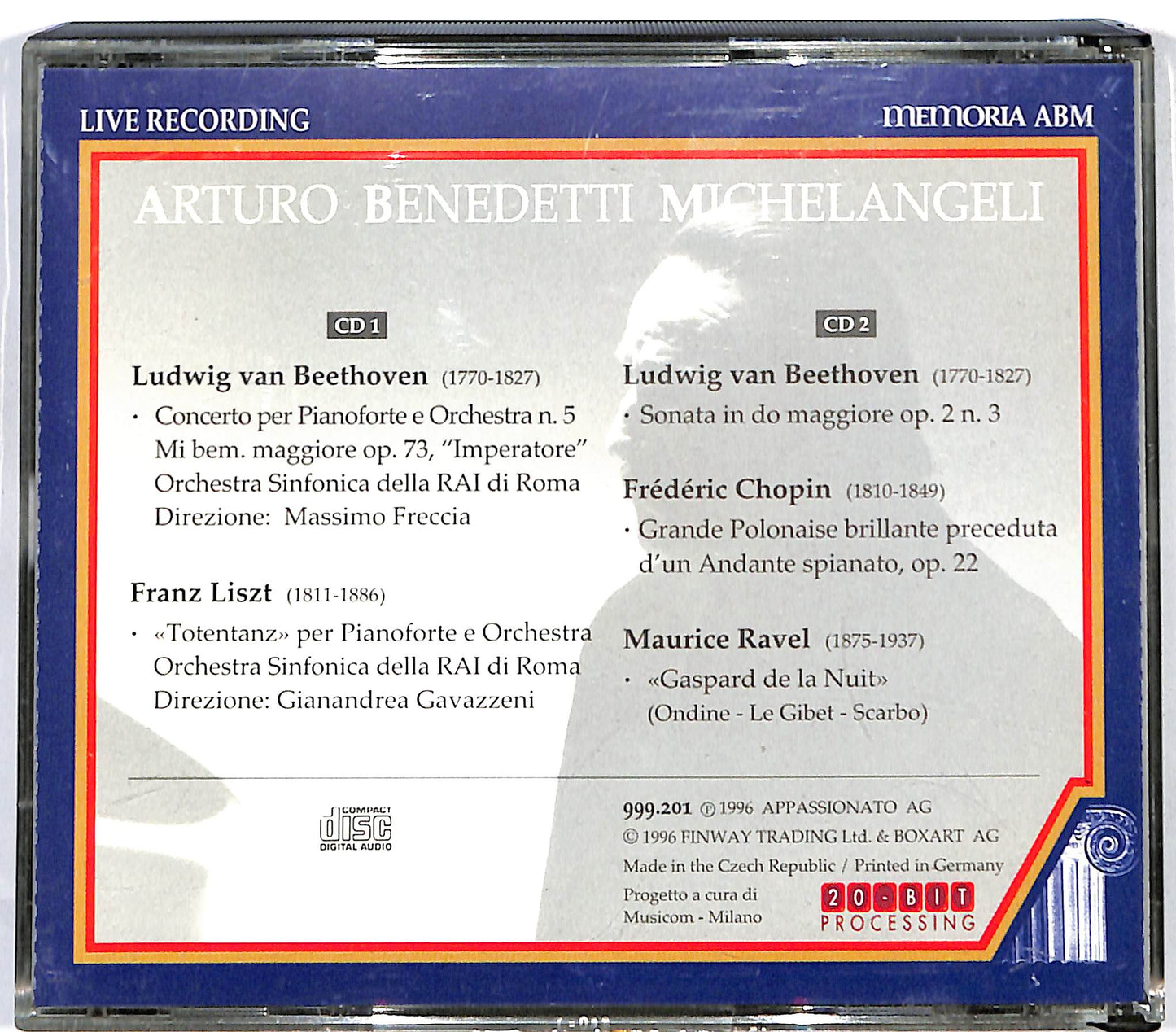 EBOND A. B. Michelangeli - Le Registrazioni Autorizzate in Vaticano CD CD127804