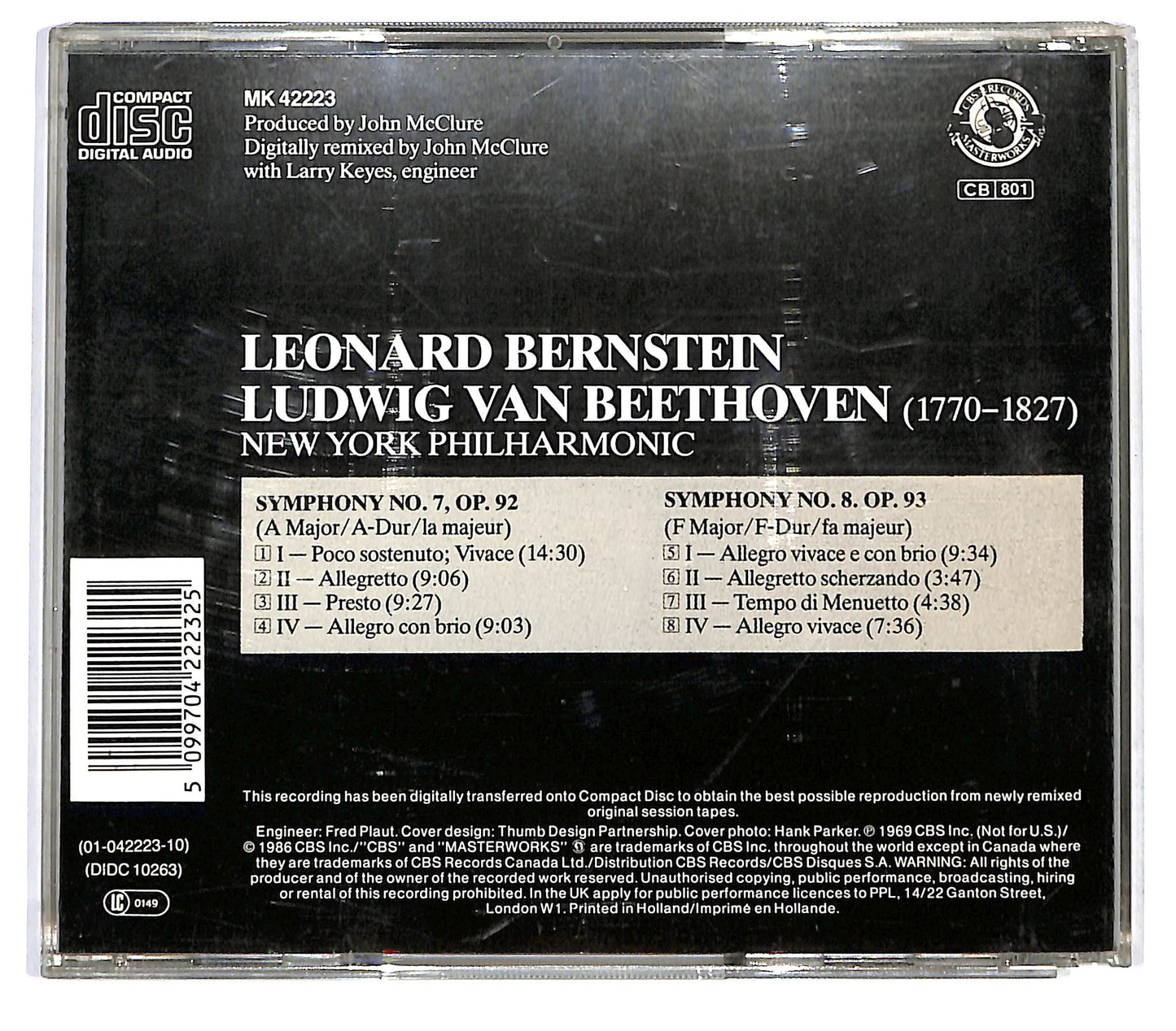 EBOND Beethoven , Bernstein - Symphony No. 7 No. 8 CD CD127806