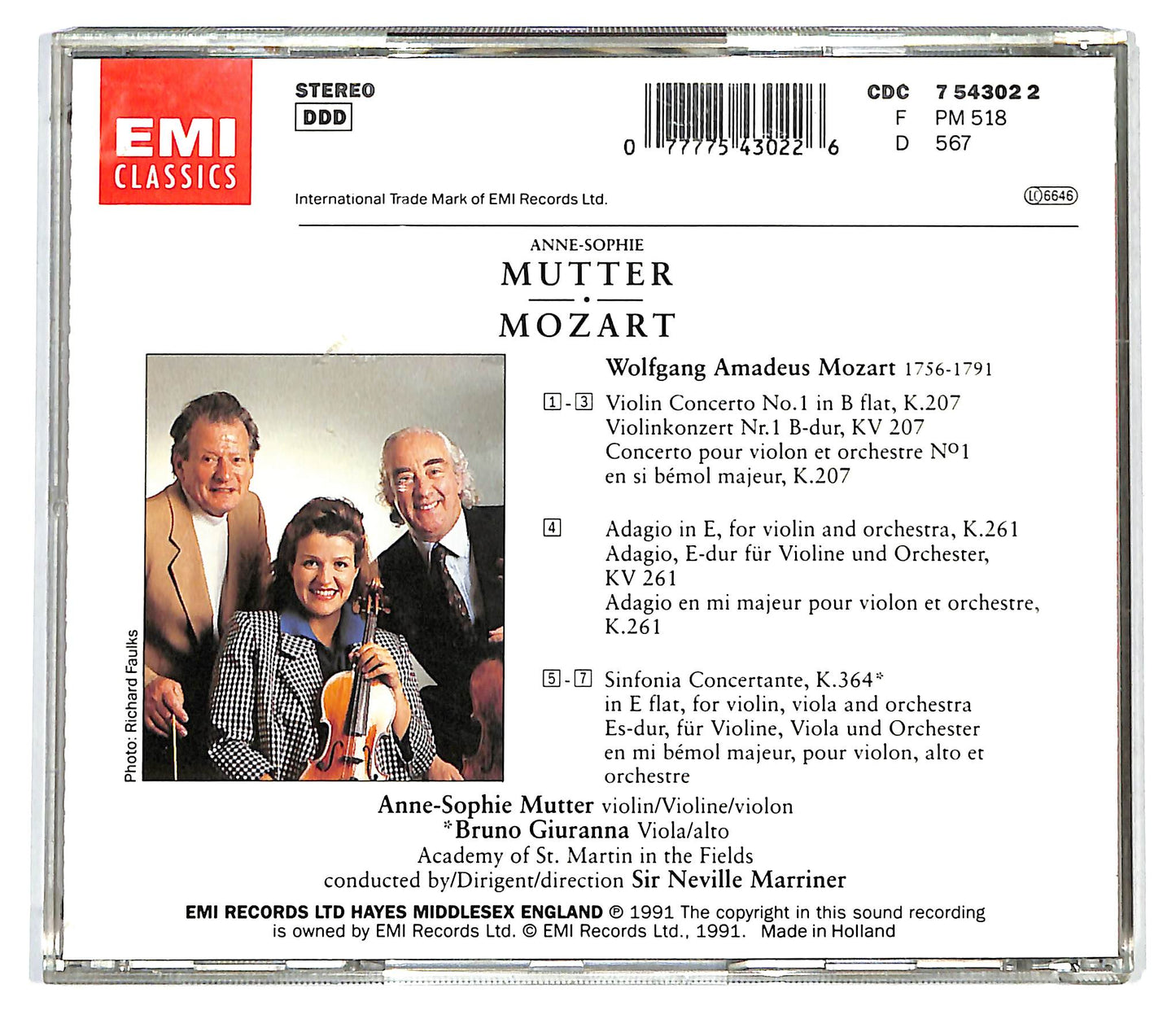 EBOND Mozart - Mutter - Giuranna - Marriner - Violin Cncerto No. 1 CD CD127821