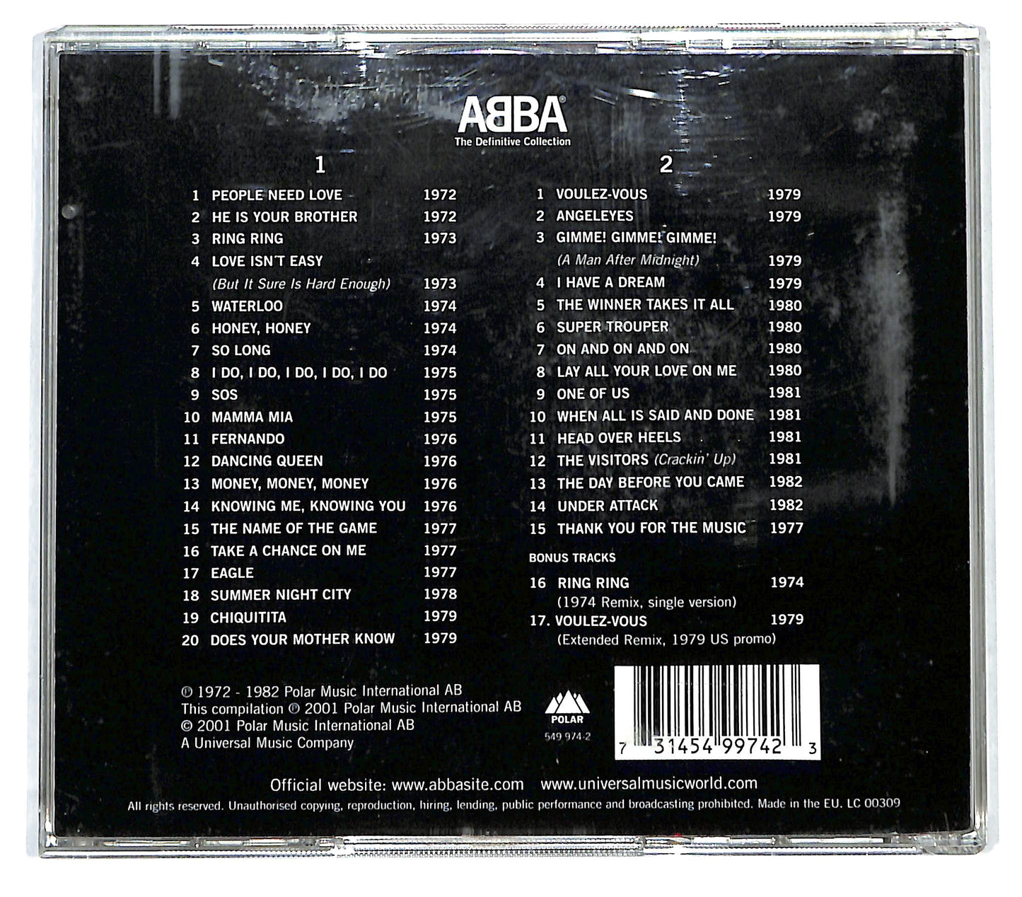 EBOND ABBA - The Definitive Collection (digipak) CD CD127833