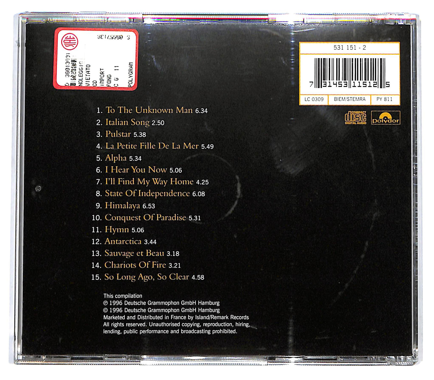 EBOND Vangelis - Portraits (So Long Ago, So Clear) CD CD128356